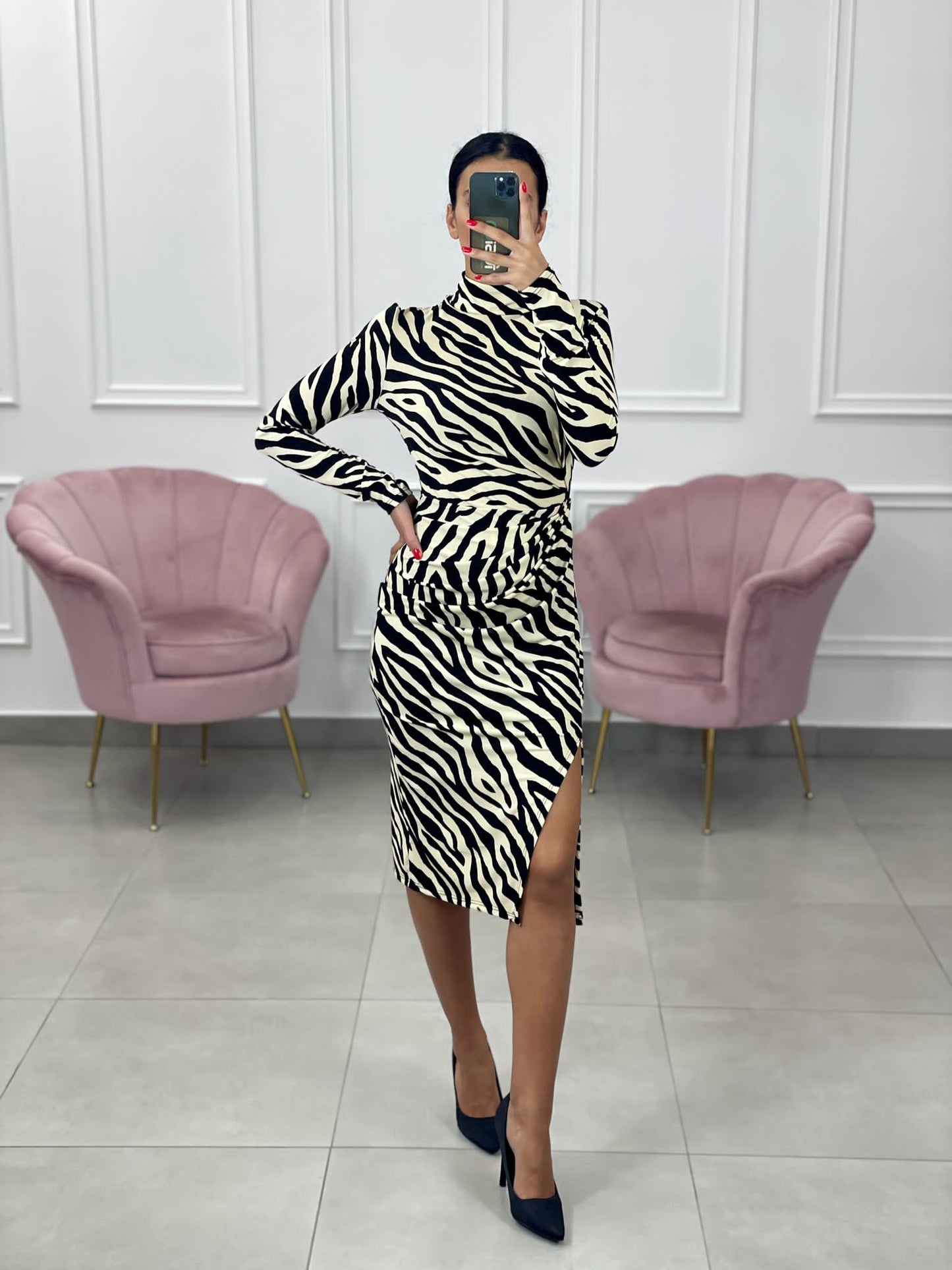 VESTITO DRAPPEGGIATO FANTASIA ZEBRATA