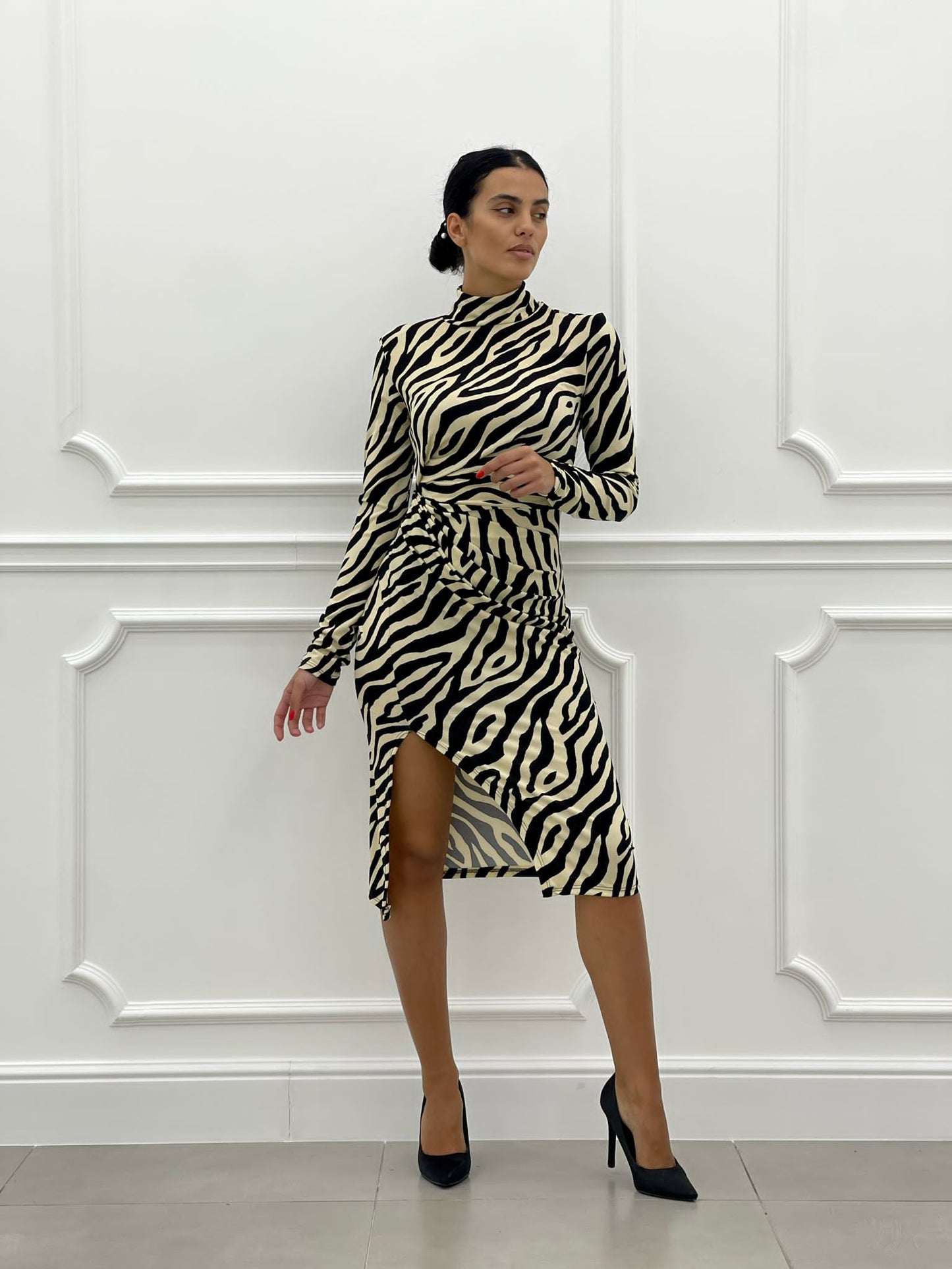 VESTITO DRAPPEGGIATO FANTASIA ZEBRATA