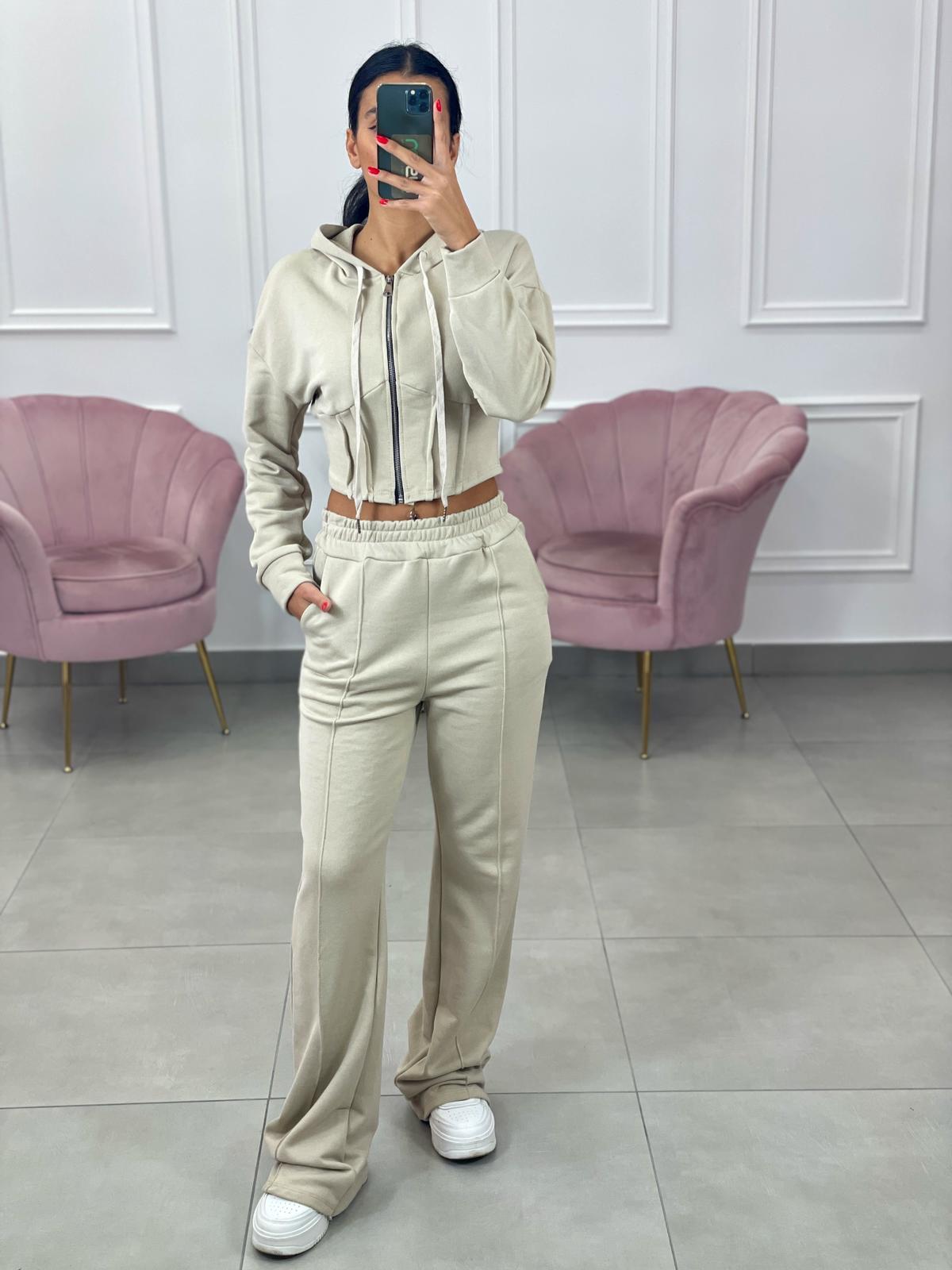 FELPA CROP CON ZIP E CAPPUCCIO