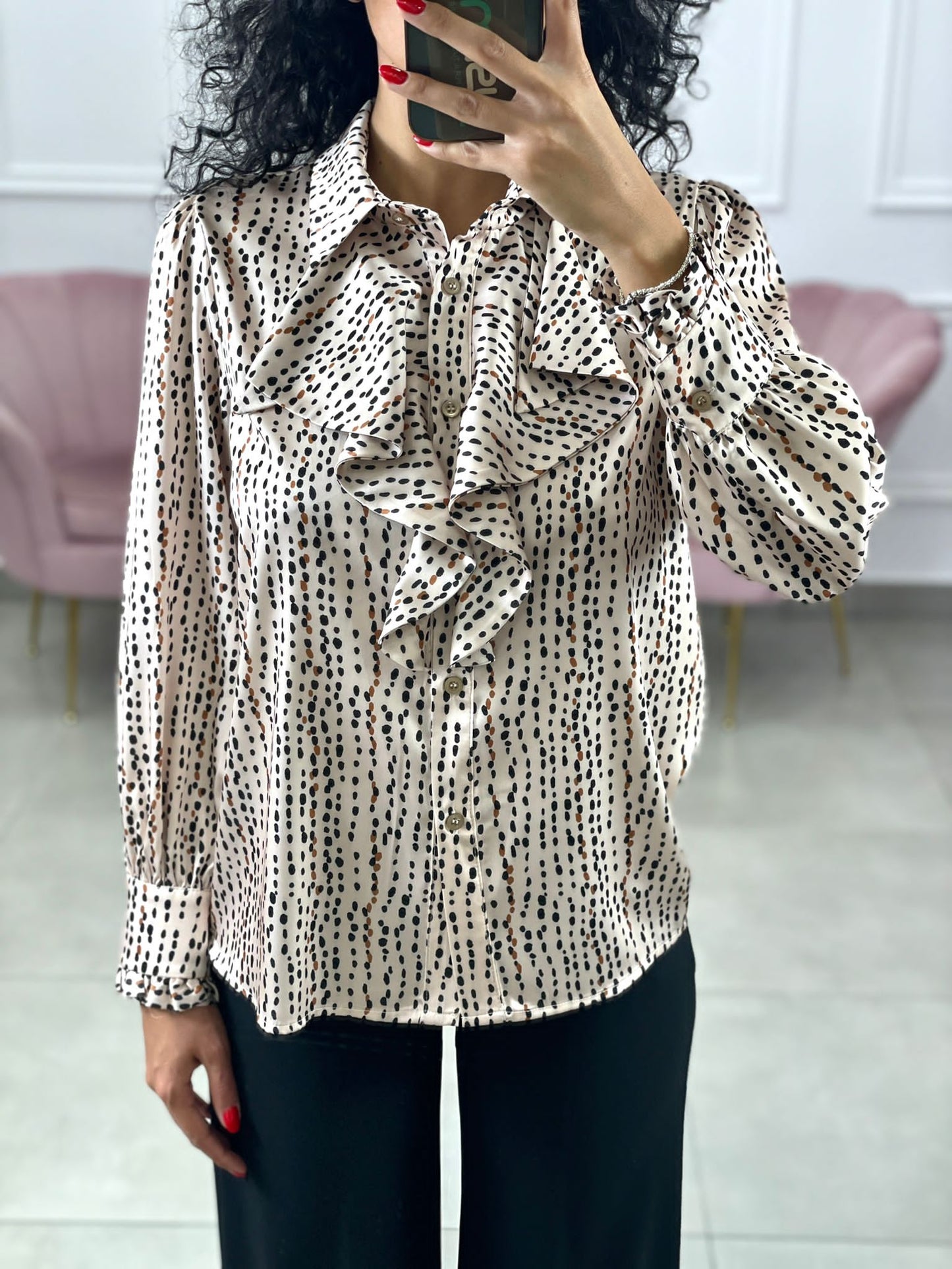 CAMICIA RASO CON ROUCHE TOP QUALITY