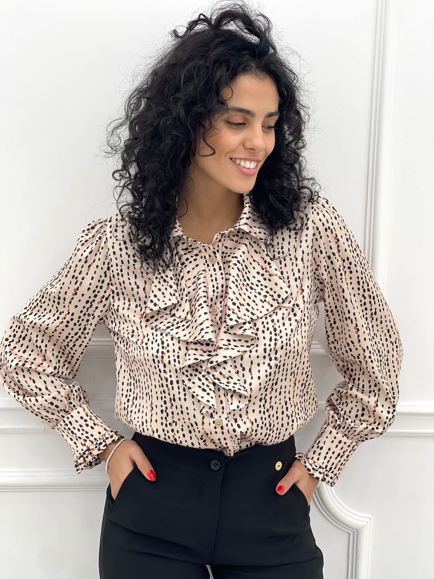 CAMICIA RASO CON ROUCHE TOP QUALITY