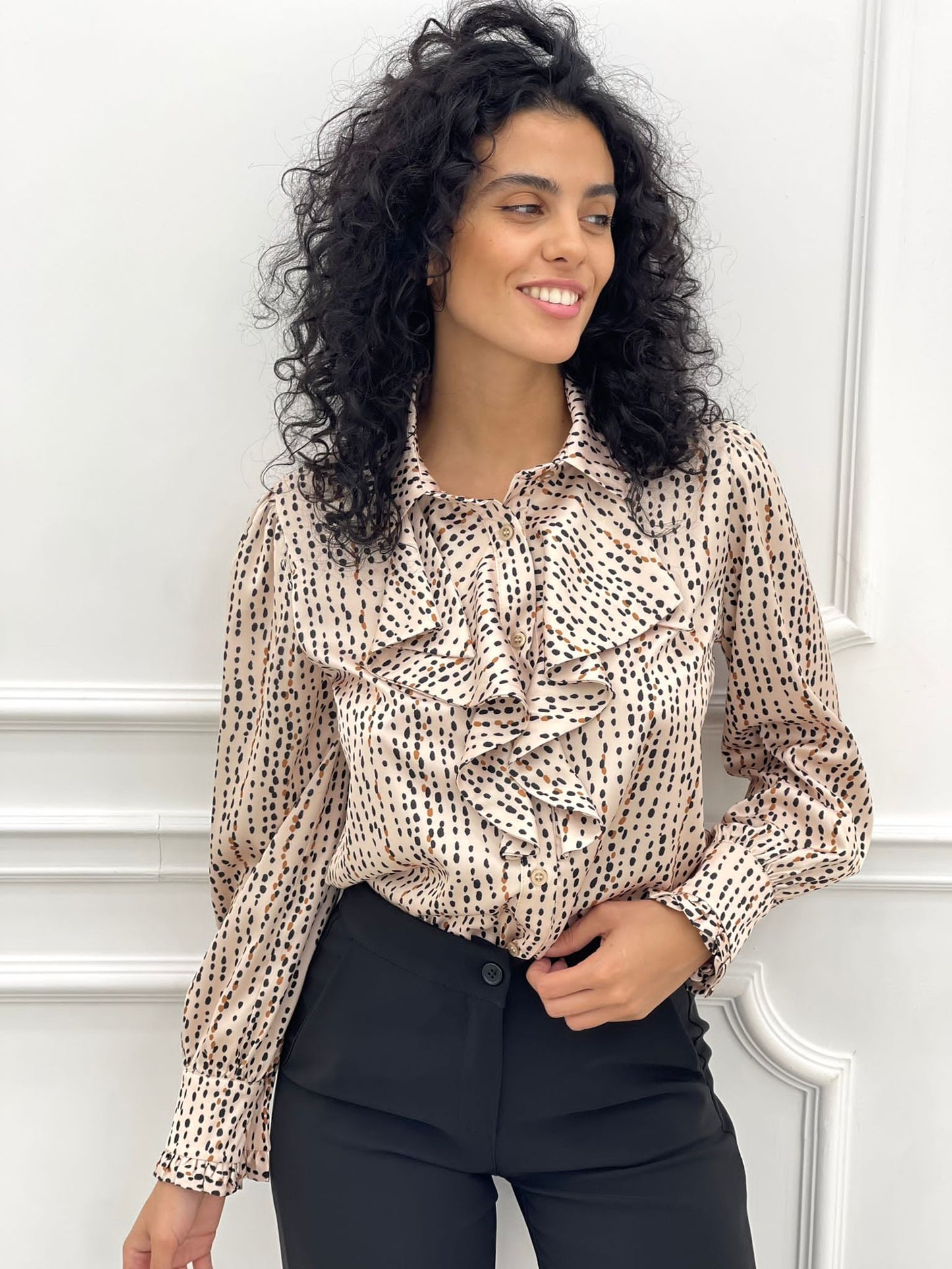 CAMICIA RASO CON ROUCHE TOP QUALITY