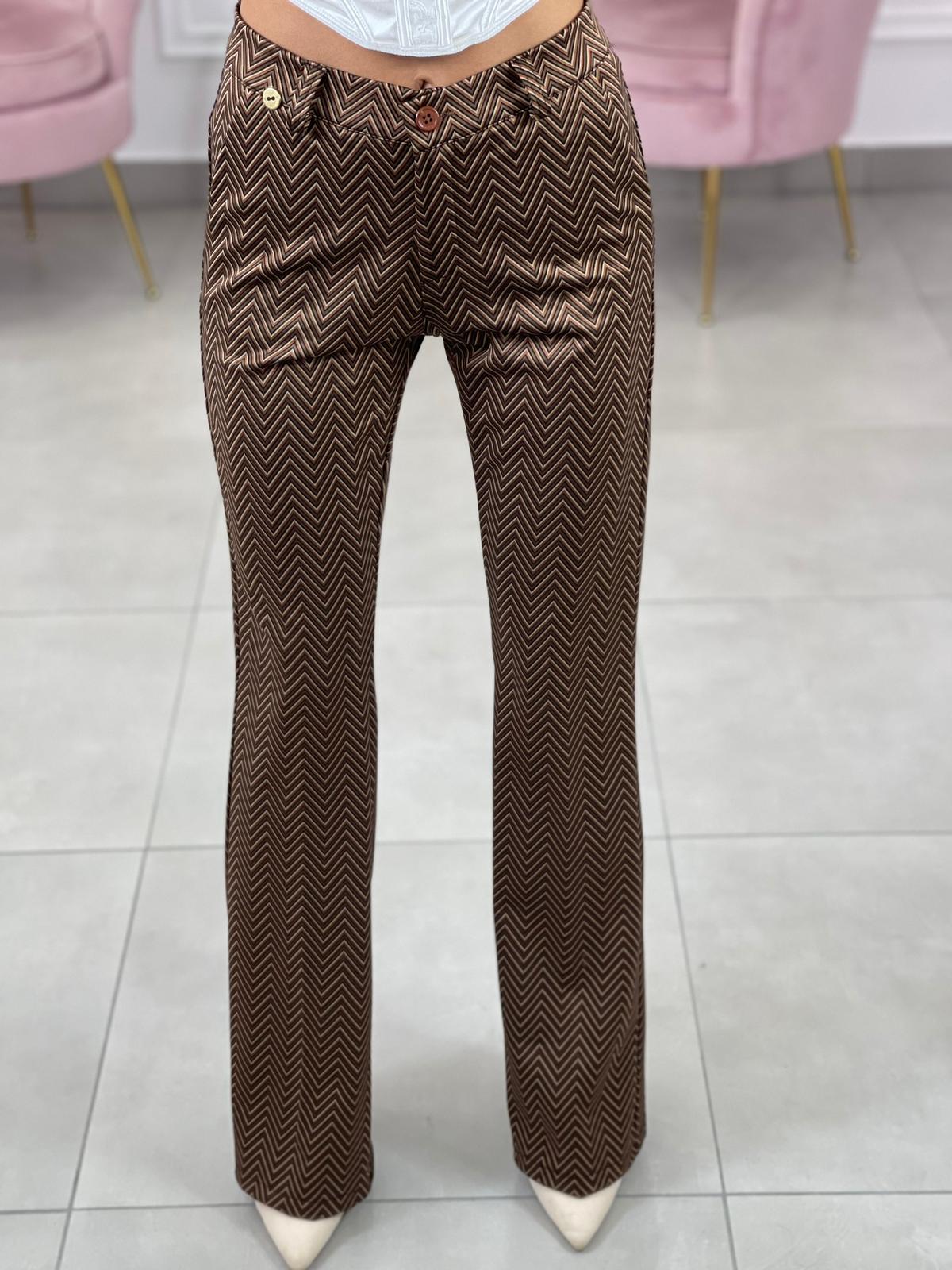 PANTALONE ZAMPA FANTASIA GEOMETRICA TOP QUALITY