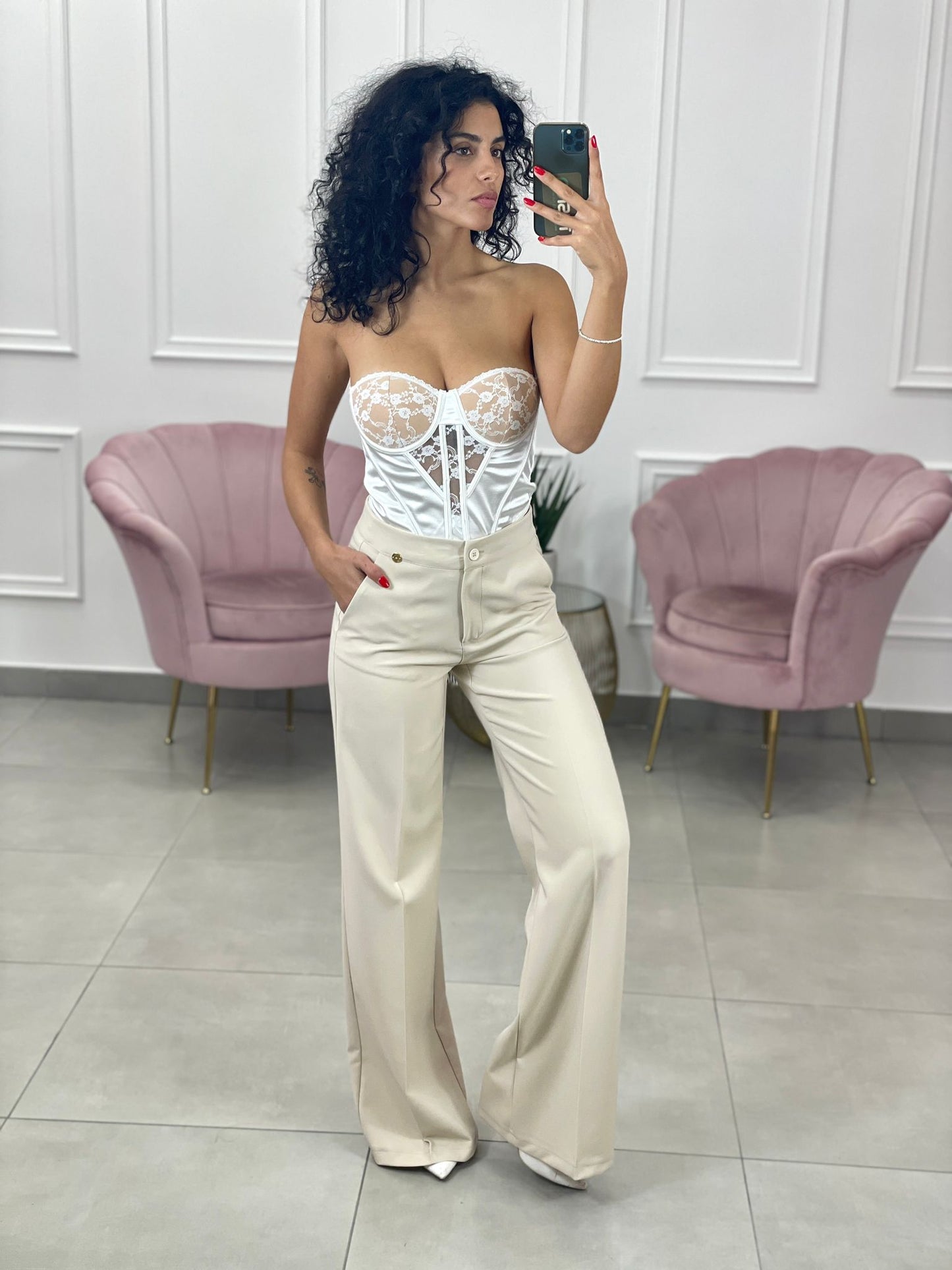 PANTALONE PALAZZO TASCA FILO