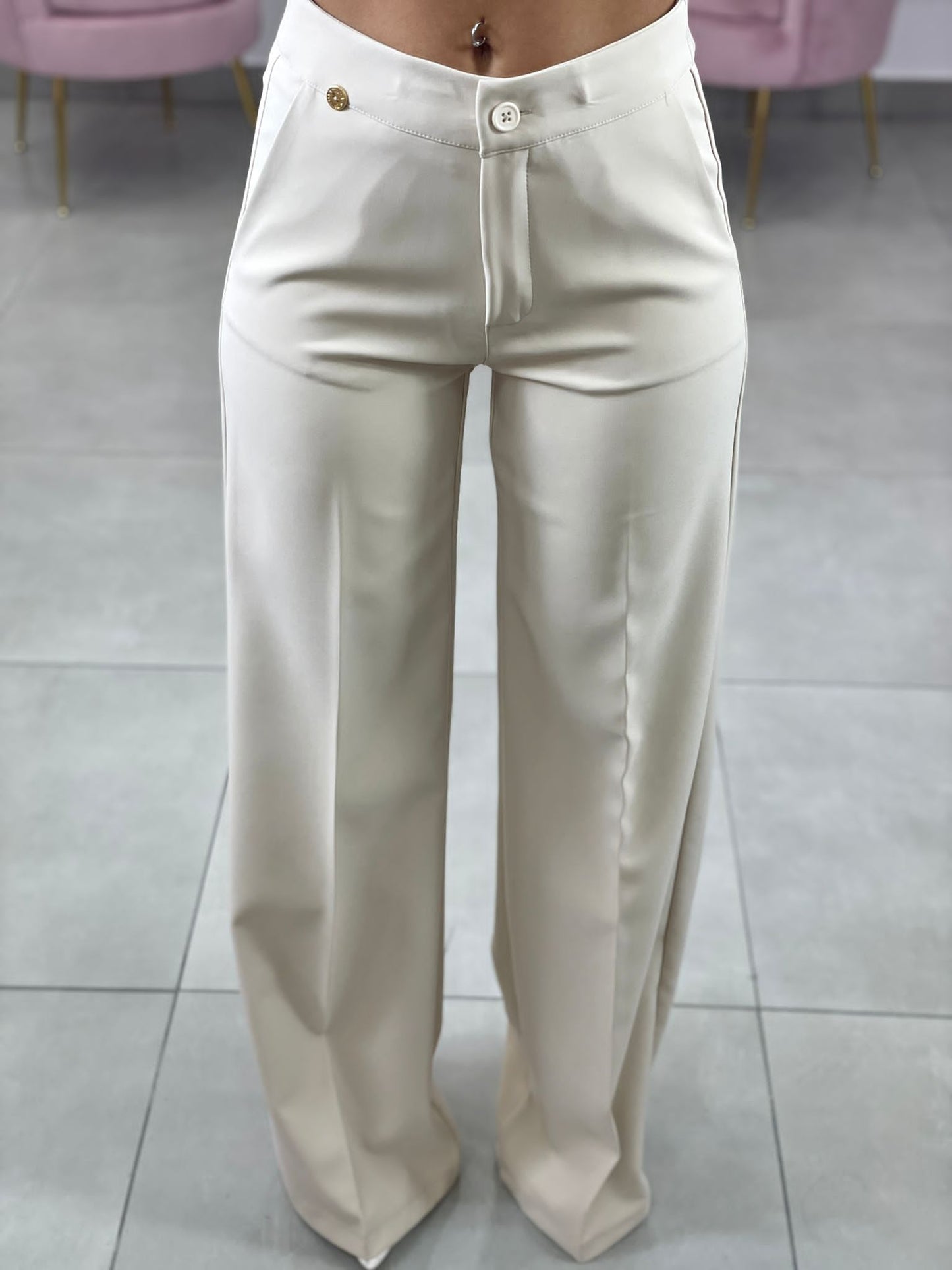 PANTALONE PALAZZO TASCA FILO