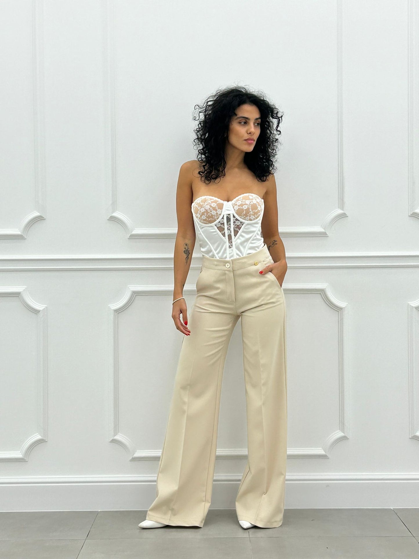 PANTALONE PALAZZO TASCA FILO