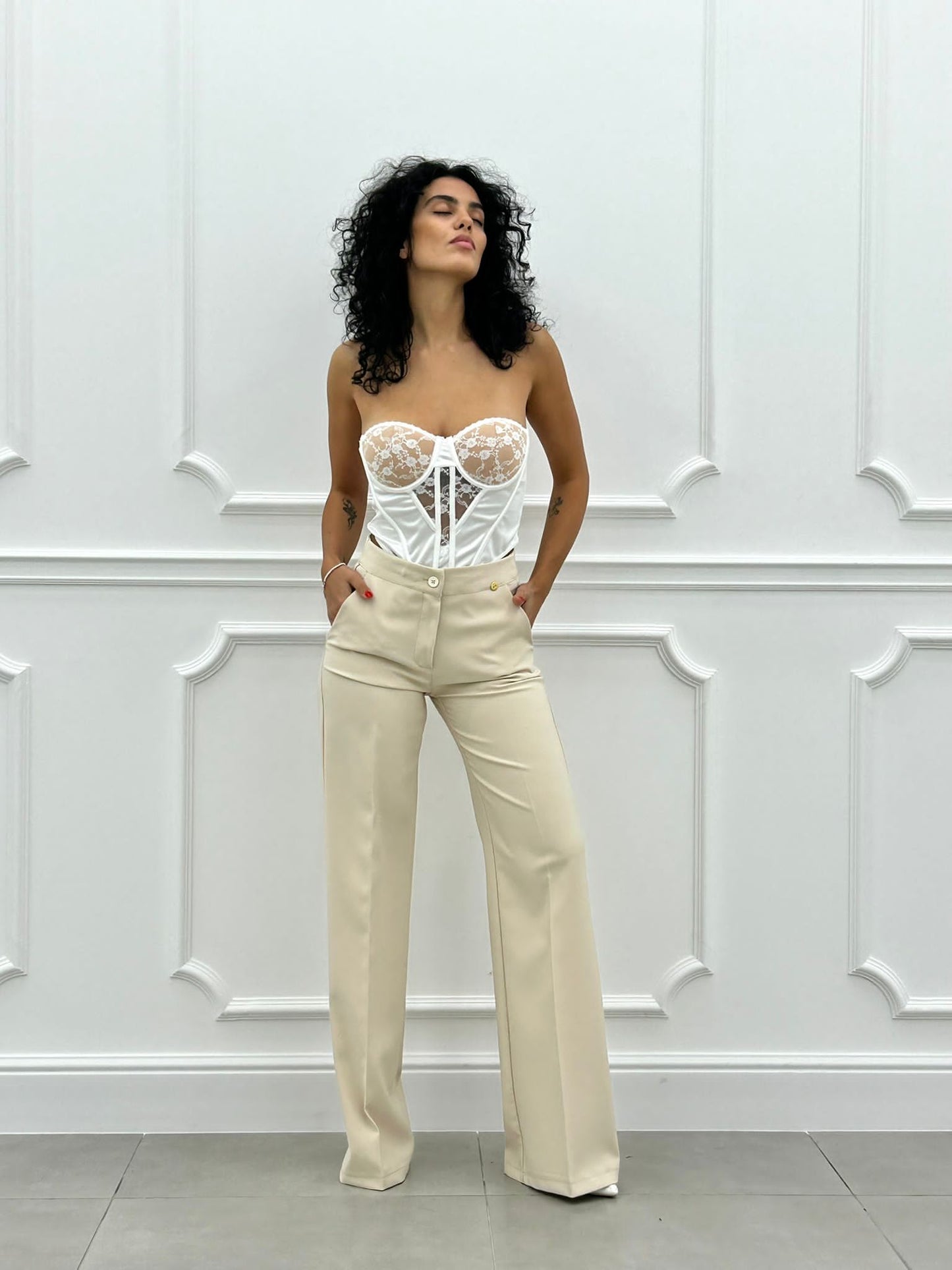 PANTALONE PALAZZO TASCA FILO