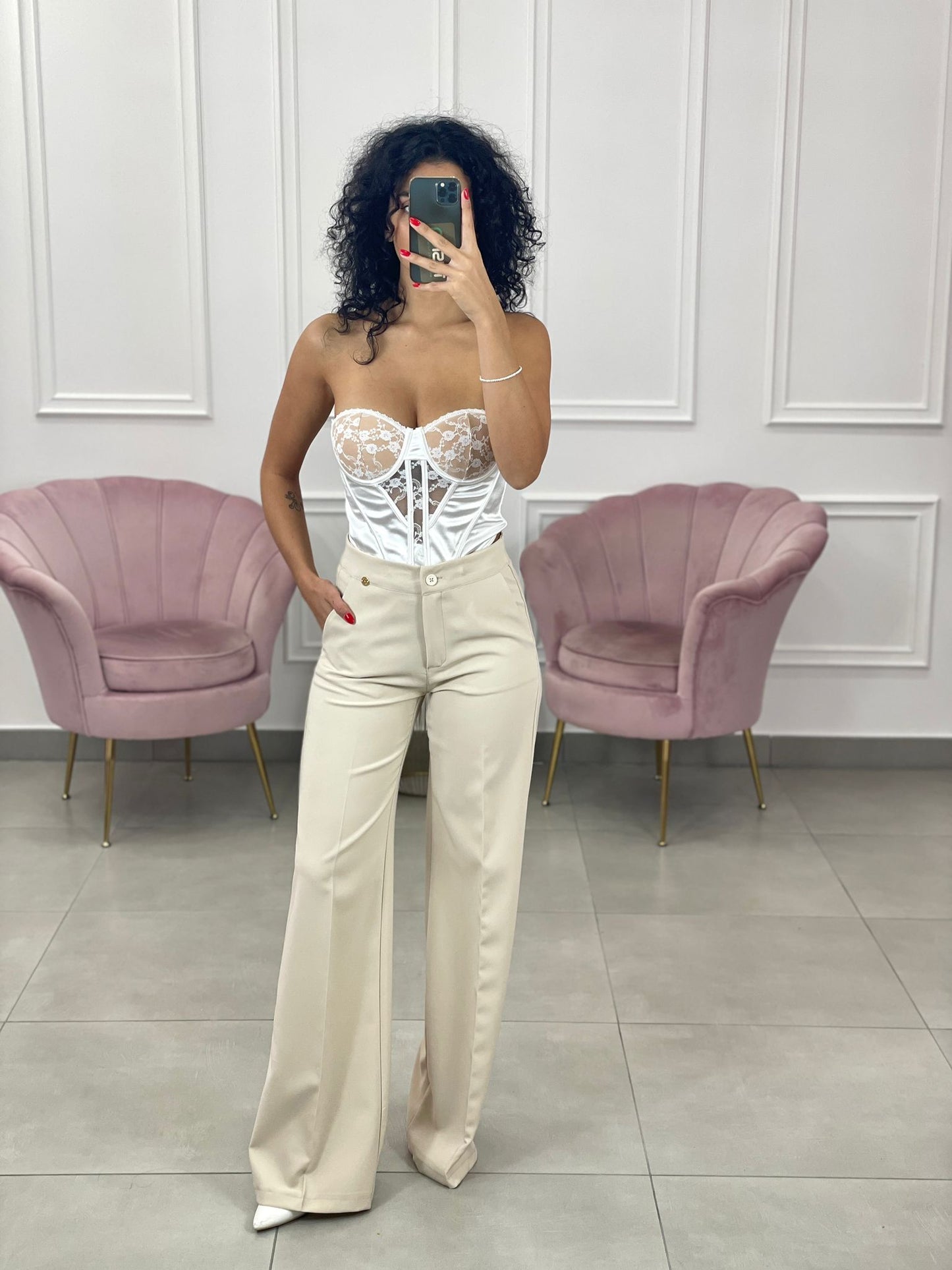 PANTALONE PALAZZO TASCA FILO