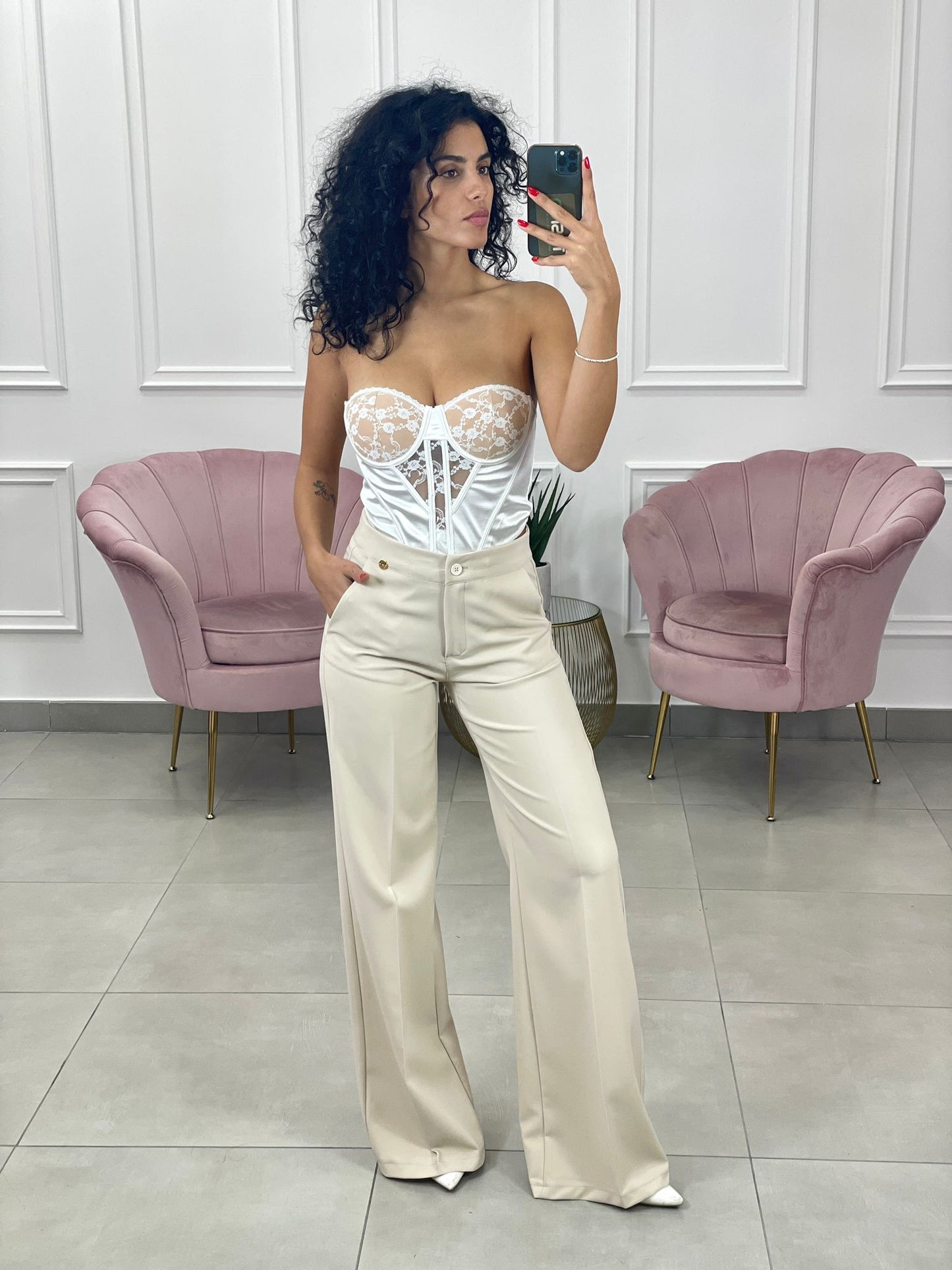 PANTALONE PALAZZO TASCA FILO