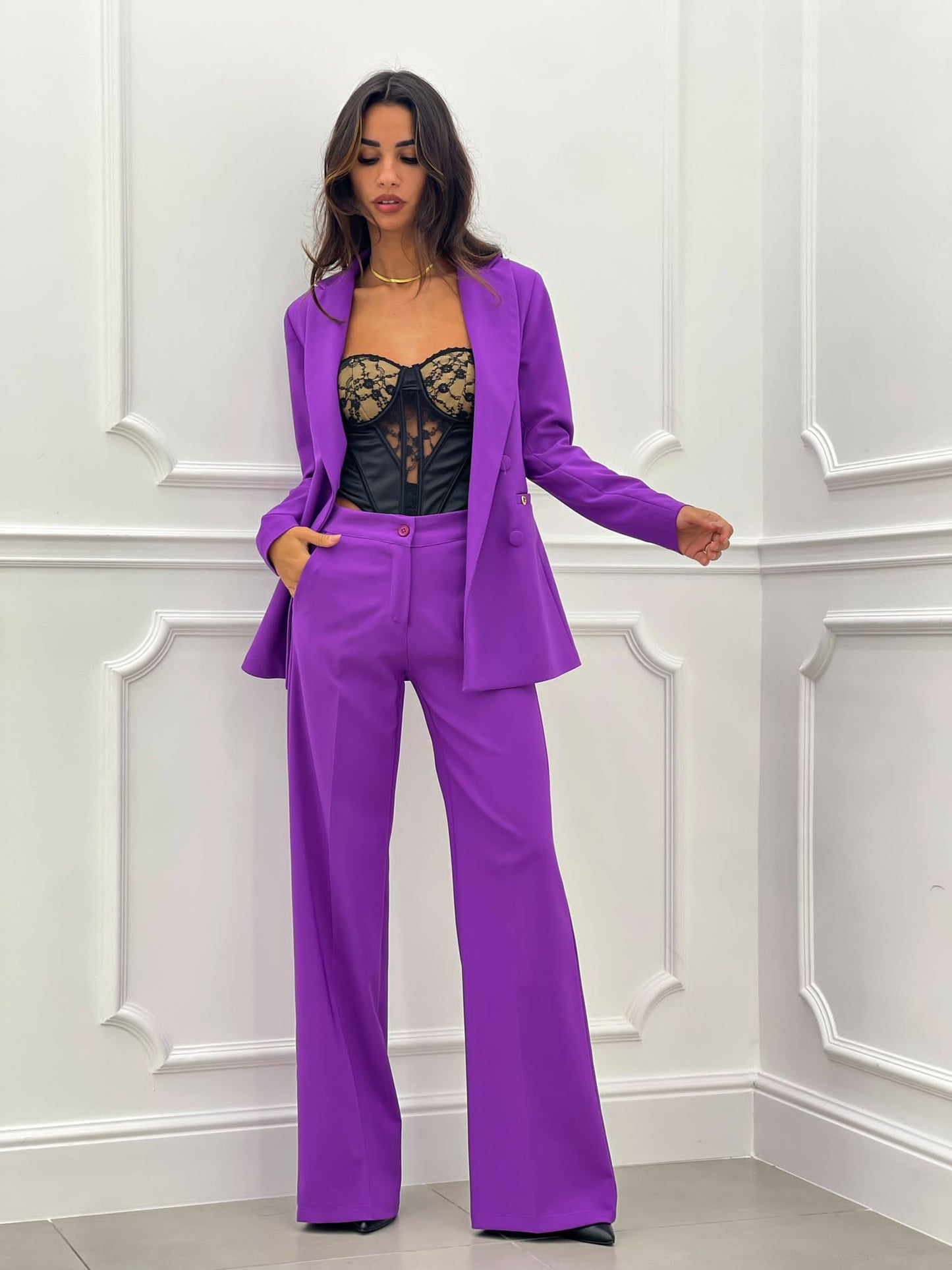 PANTALONE PALAZZO TASCA FILO