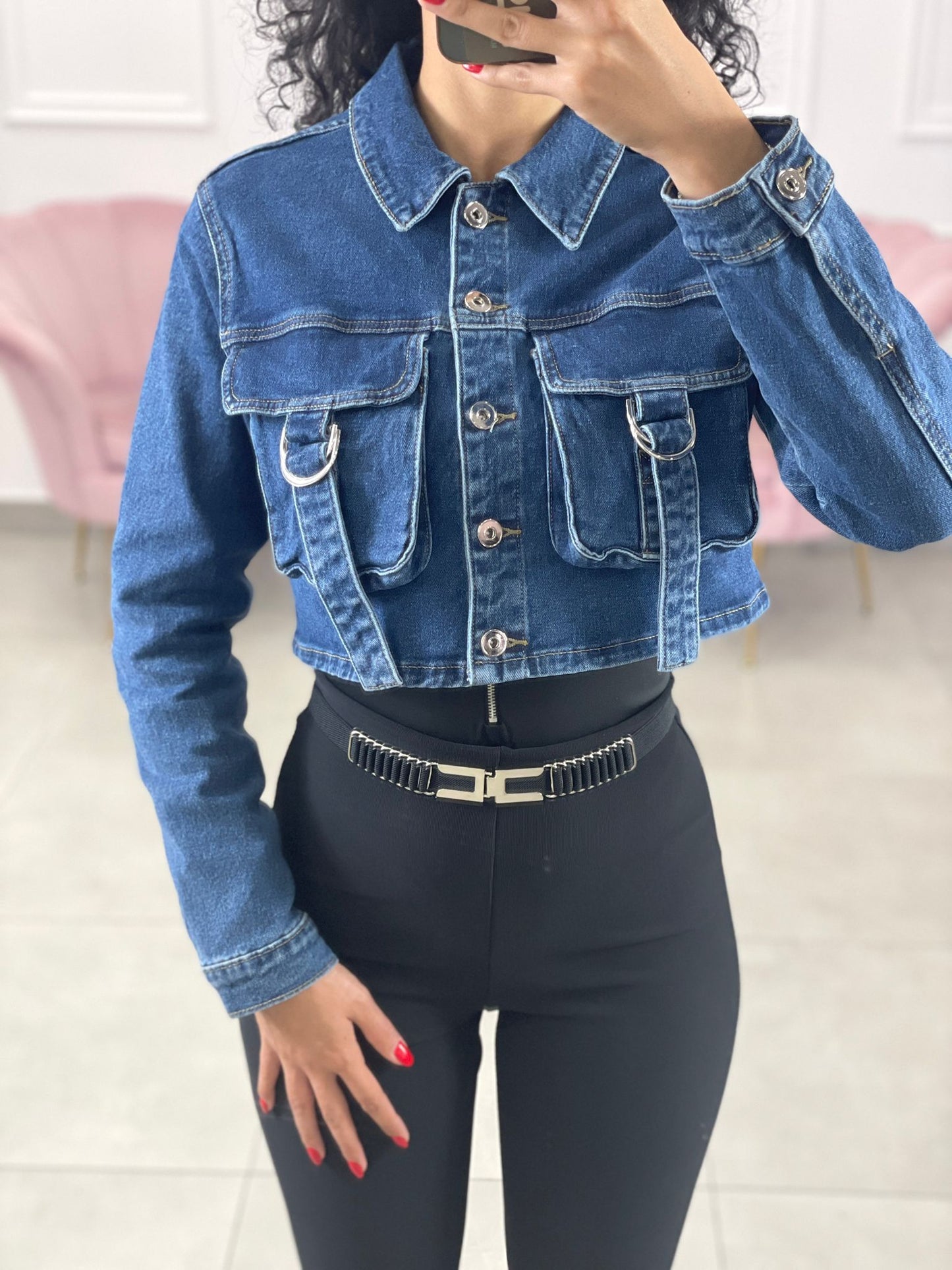 GIUBBINO JEANS CON TASCONI