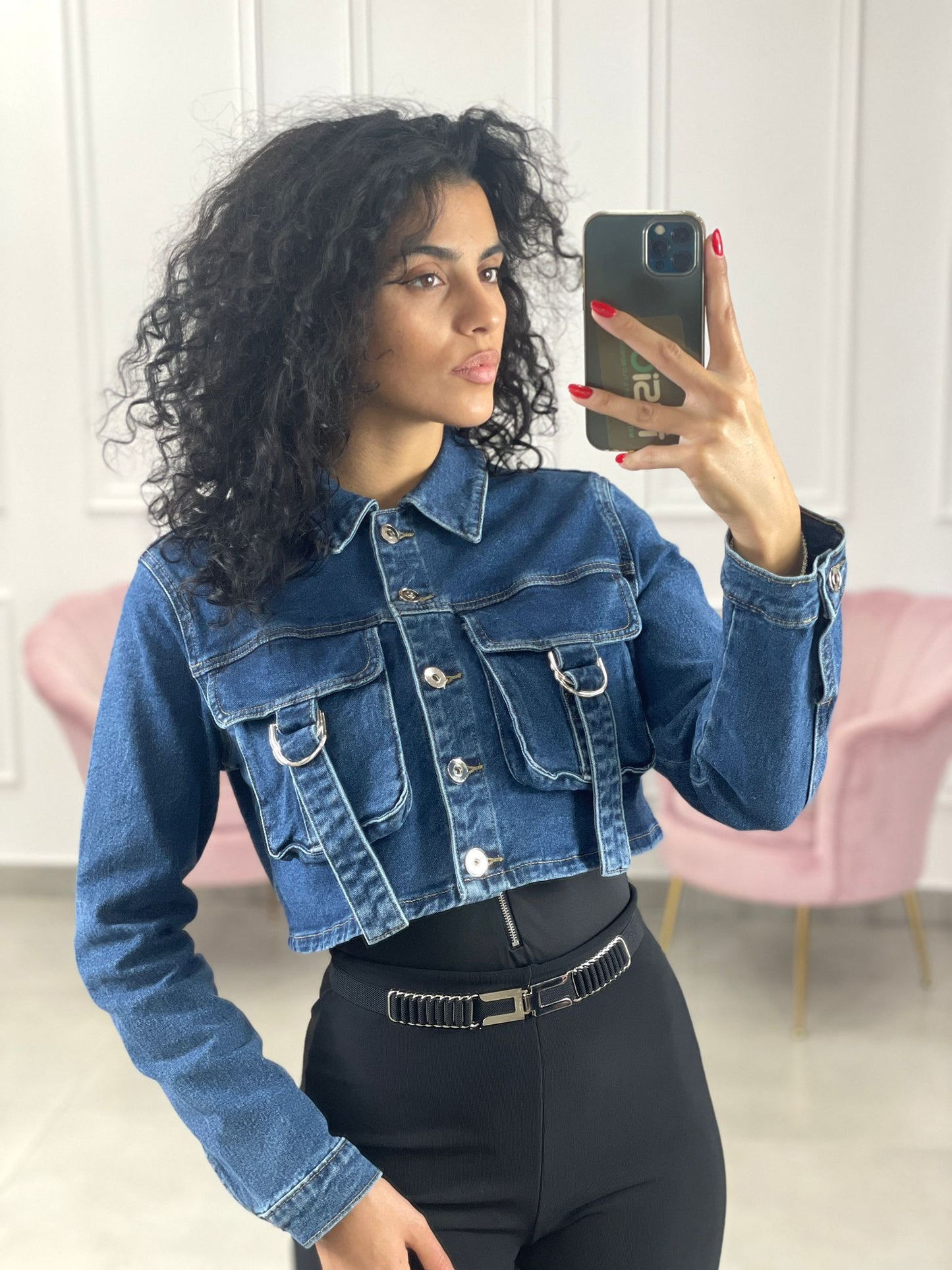 GIUBBINO JEANS CON TASCONI