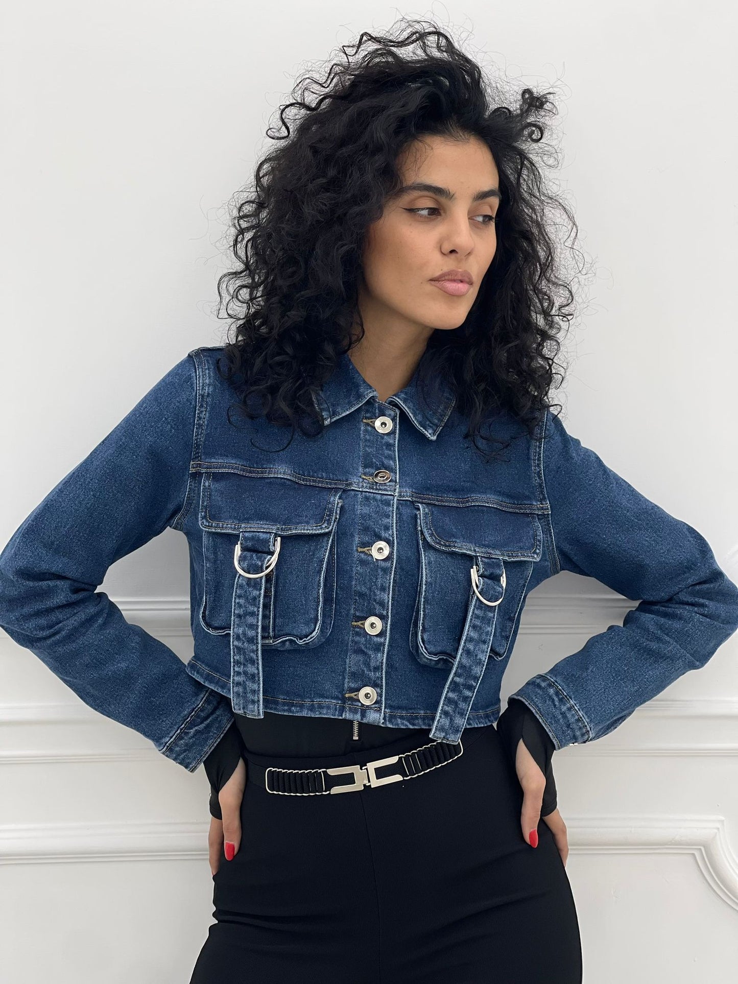 GIUBBINO JEANS CON TASCONI