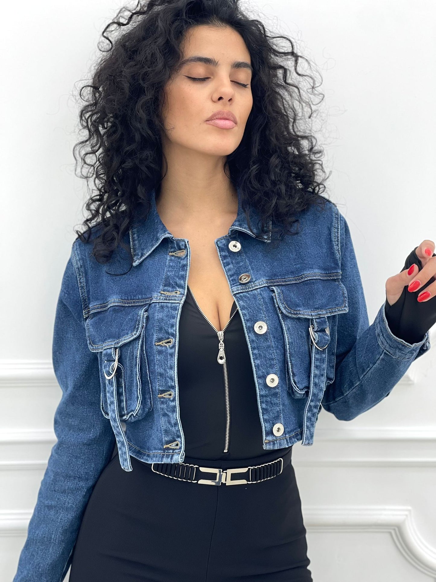GIUBBINO JEANS CON TASCONI