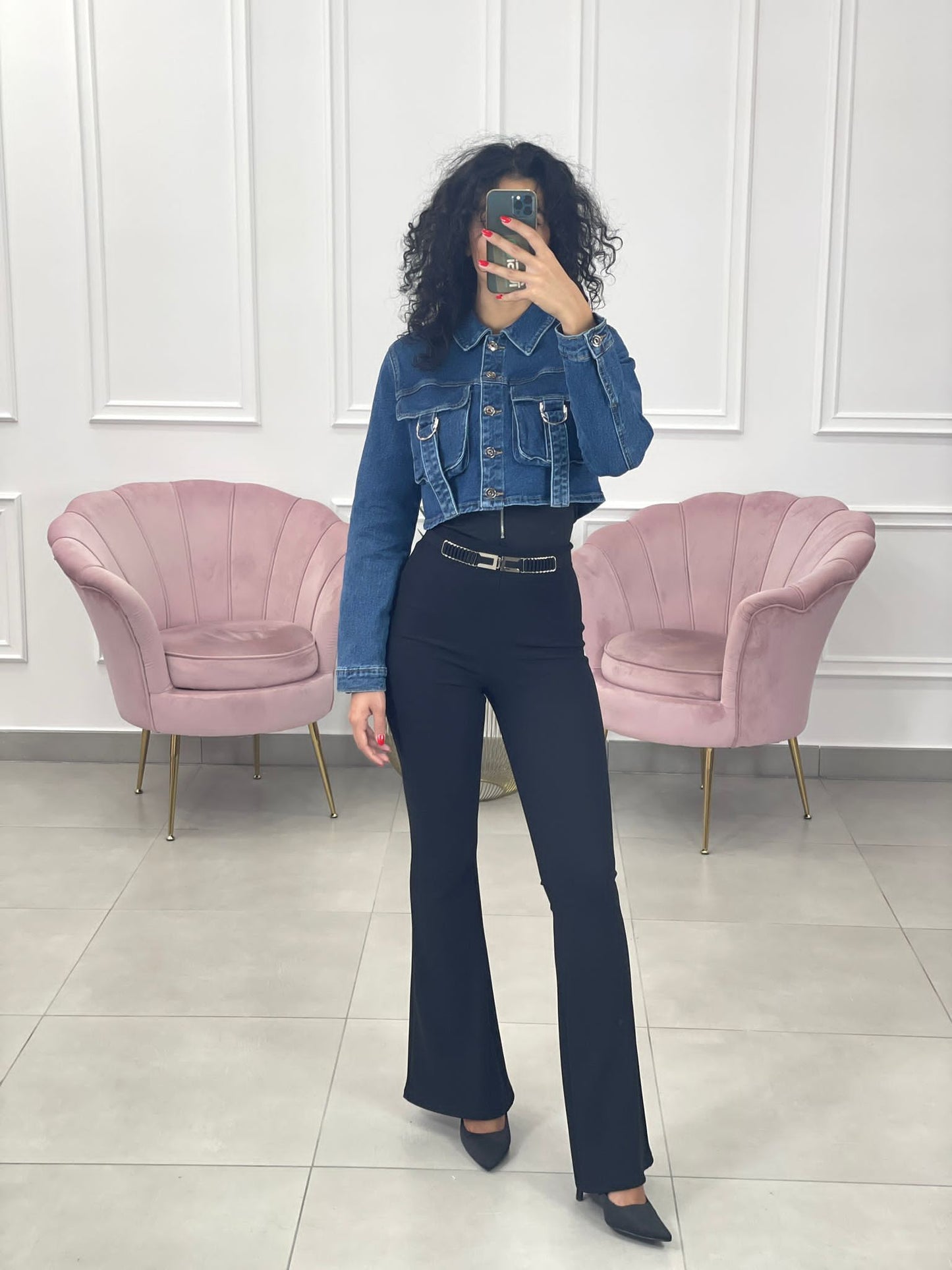 GIUBBINO JEANS CON TASCONI