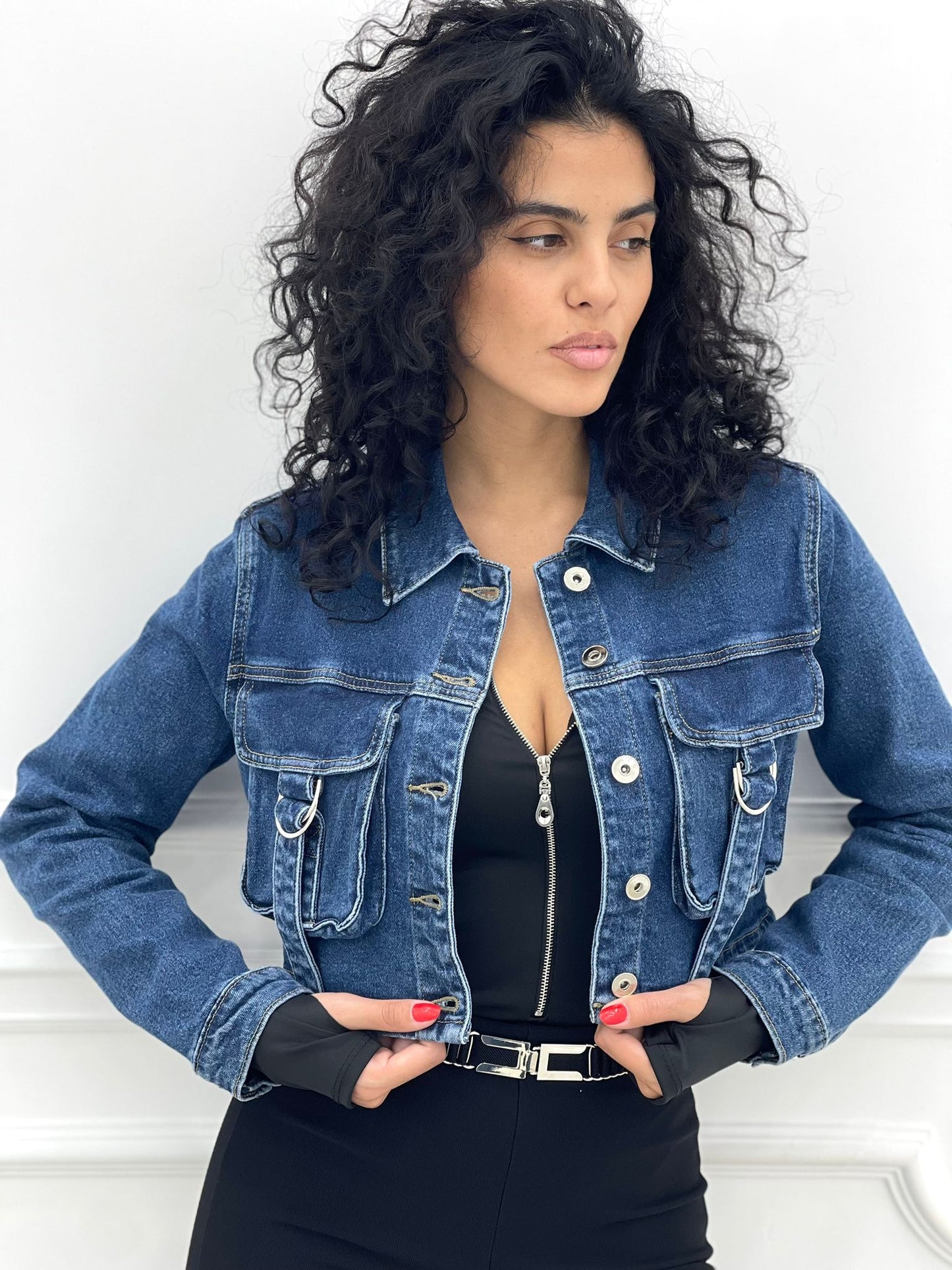 GIUBBINO JEANS CON TASCONI