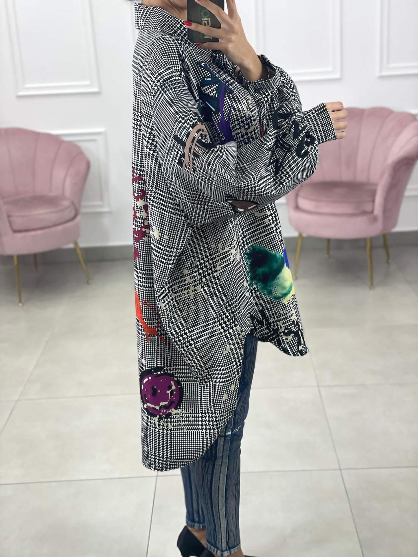 MAXI CAMICIA FANTASIA CON STAMPE
