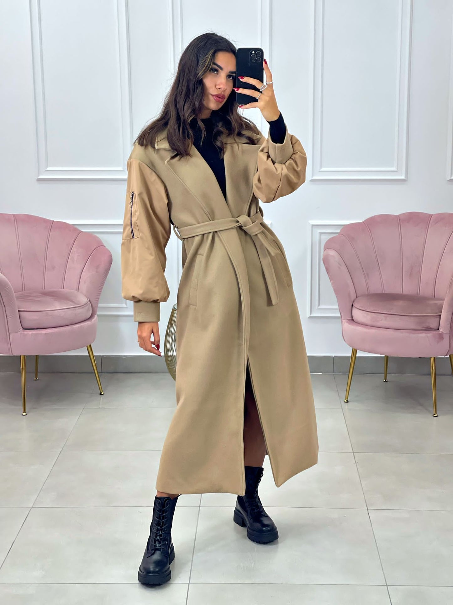 CAPPOTTO IN PANNO CON MANICA BOMBER