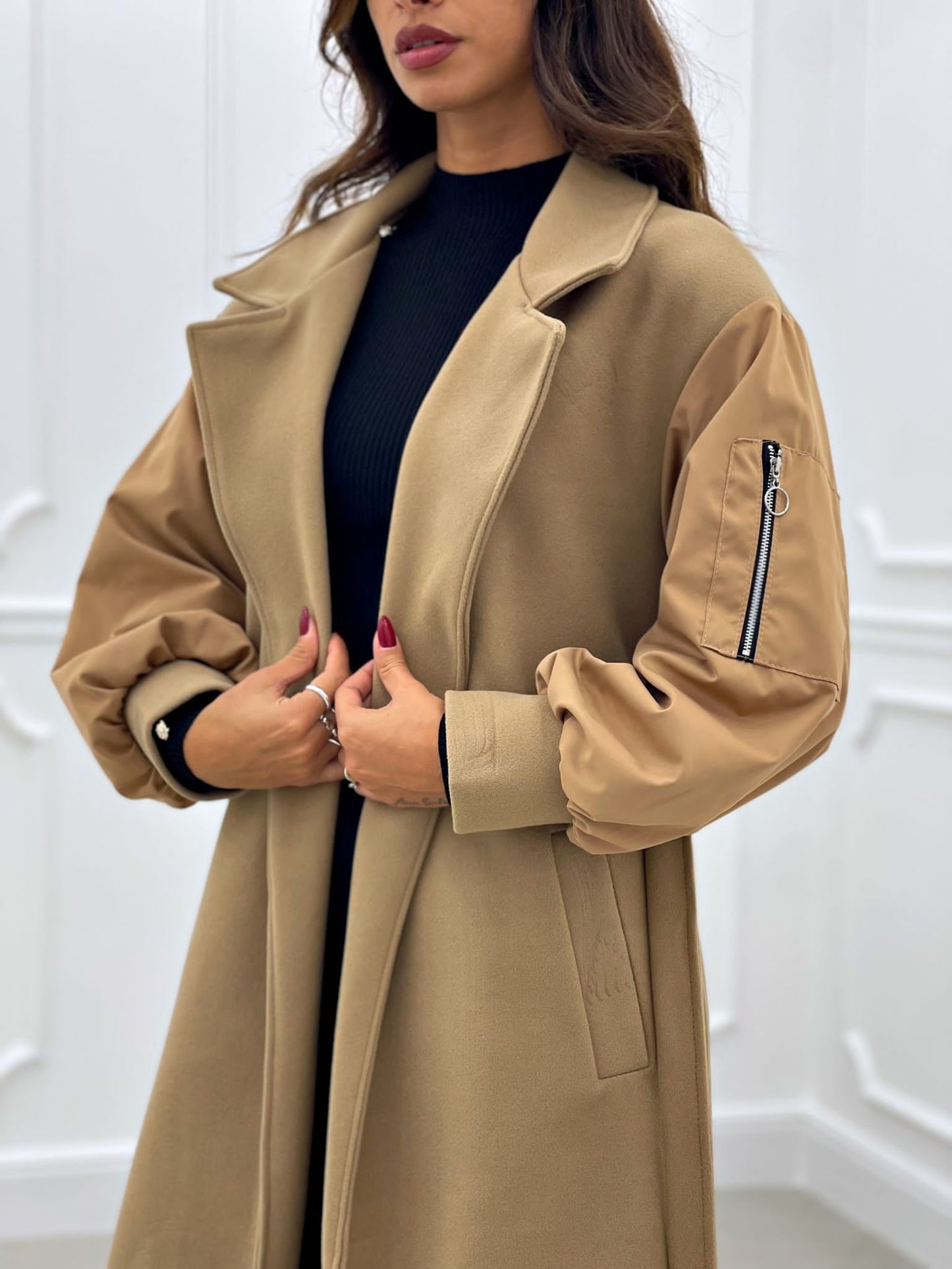CAPPOTTO IN PANNO CON MANICA BOMBER