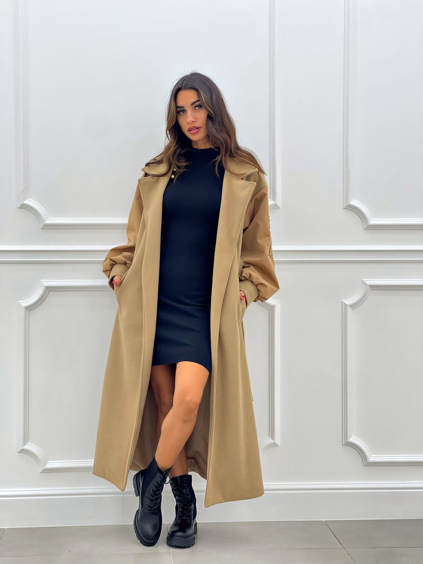 CAPPOTTO IN PANNO CON MANICA BOMBER