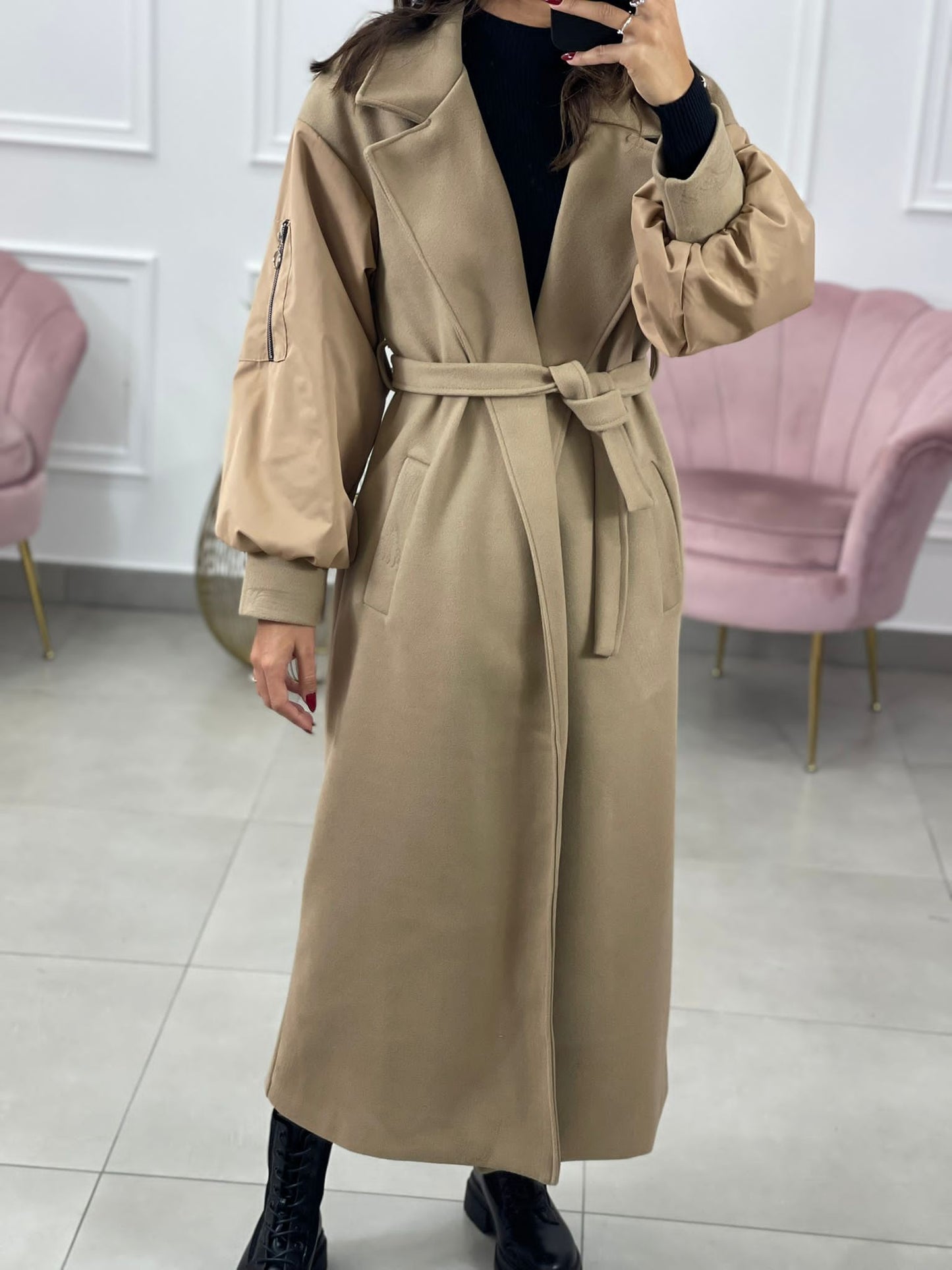 CAPPOTTO IN PANNO CON MANICA BOMBER