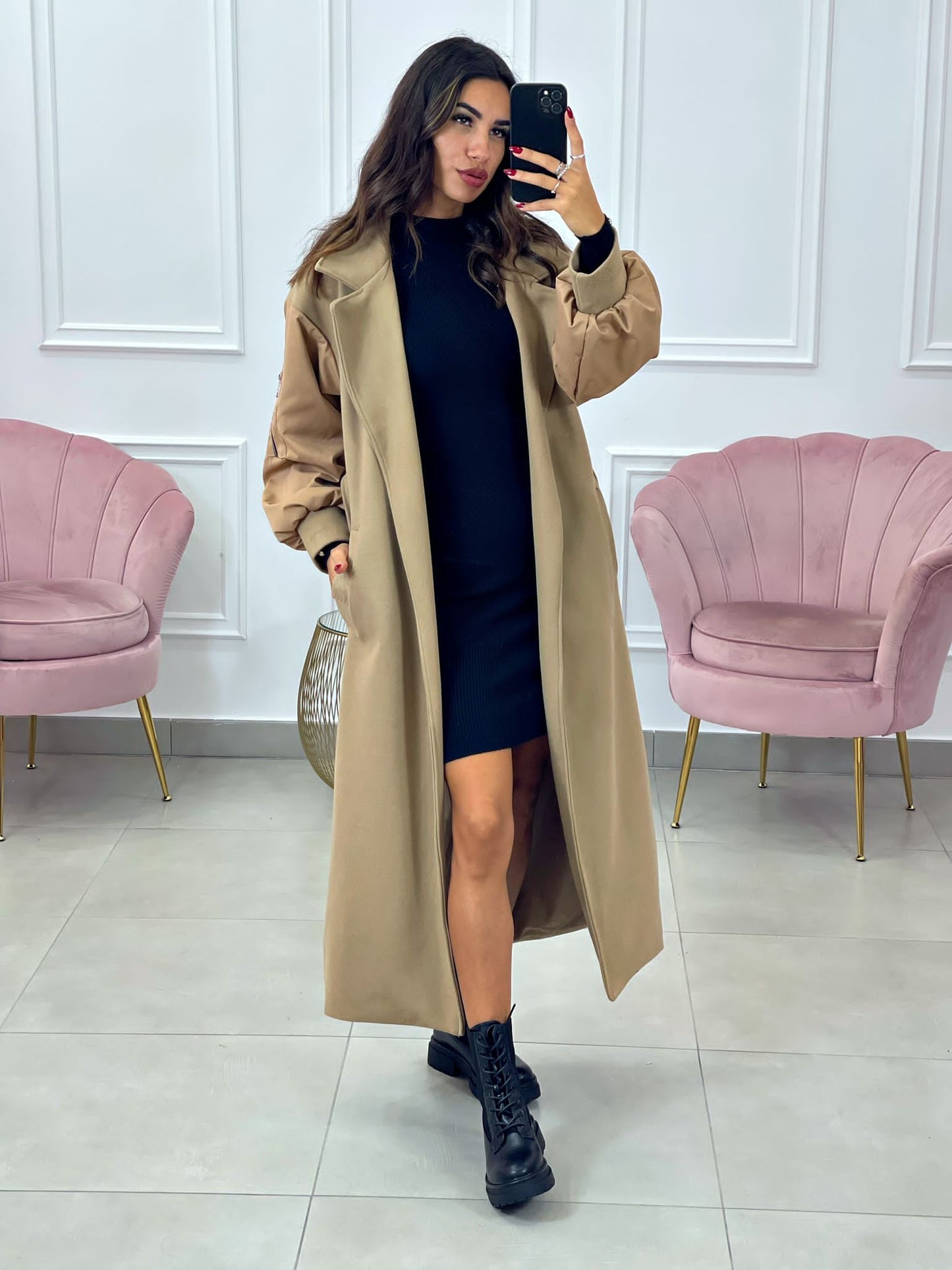 CAPPOTTO IN PANNO CON MANICA BOMBER