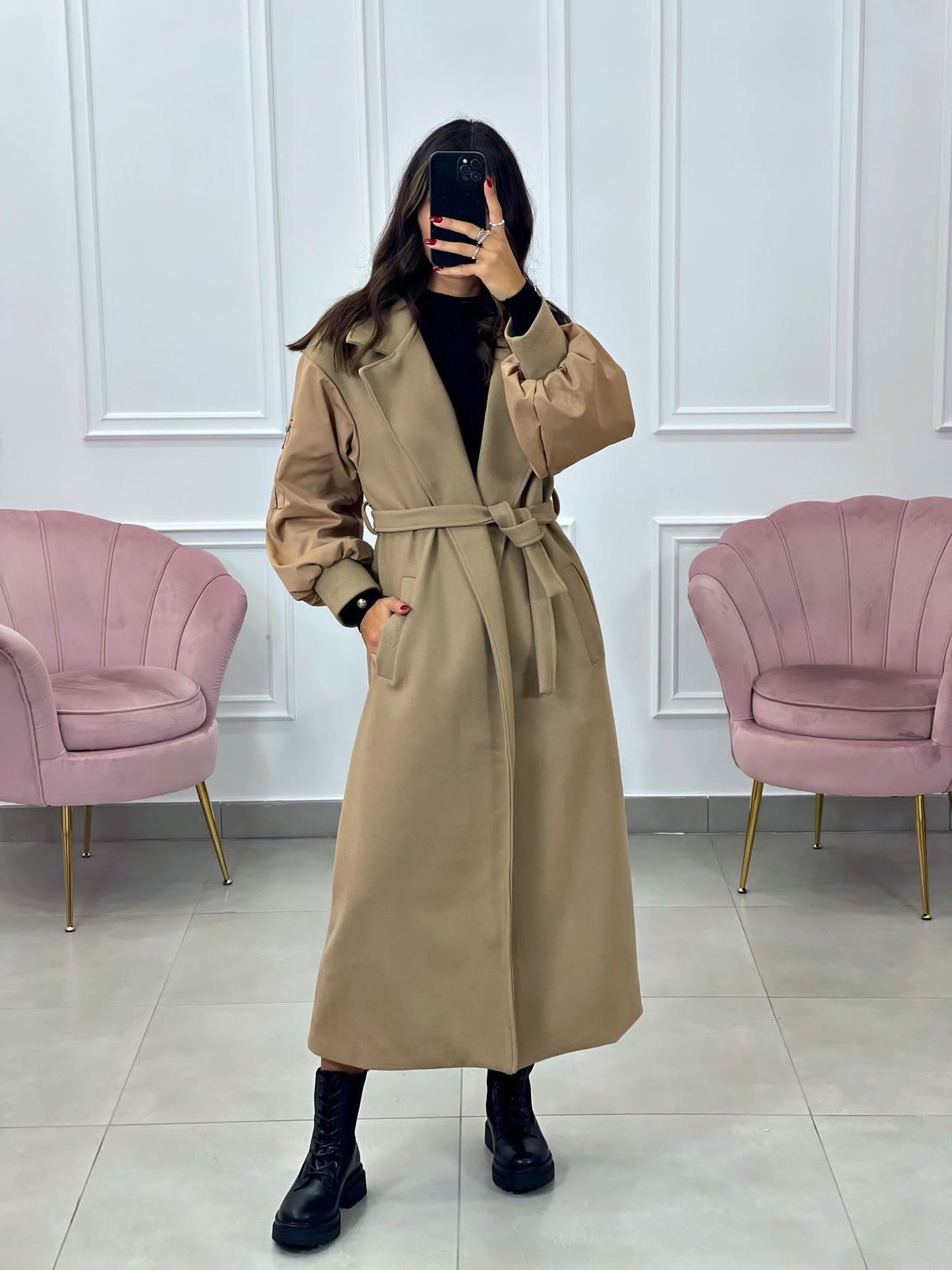 CAPPOTTO IN PANNO CON MANICA BOMBER