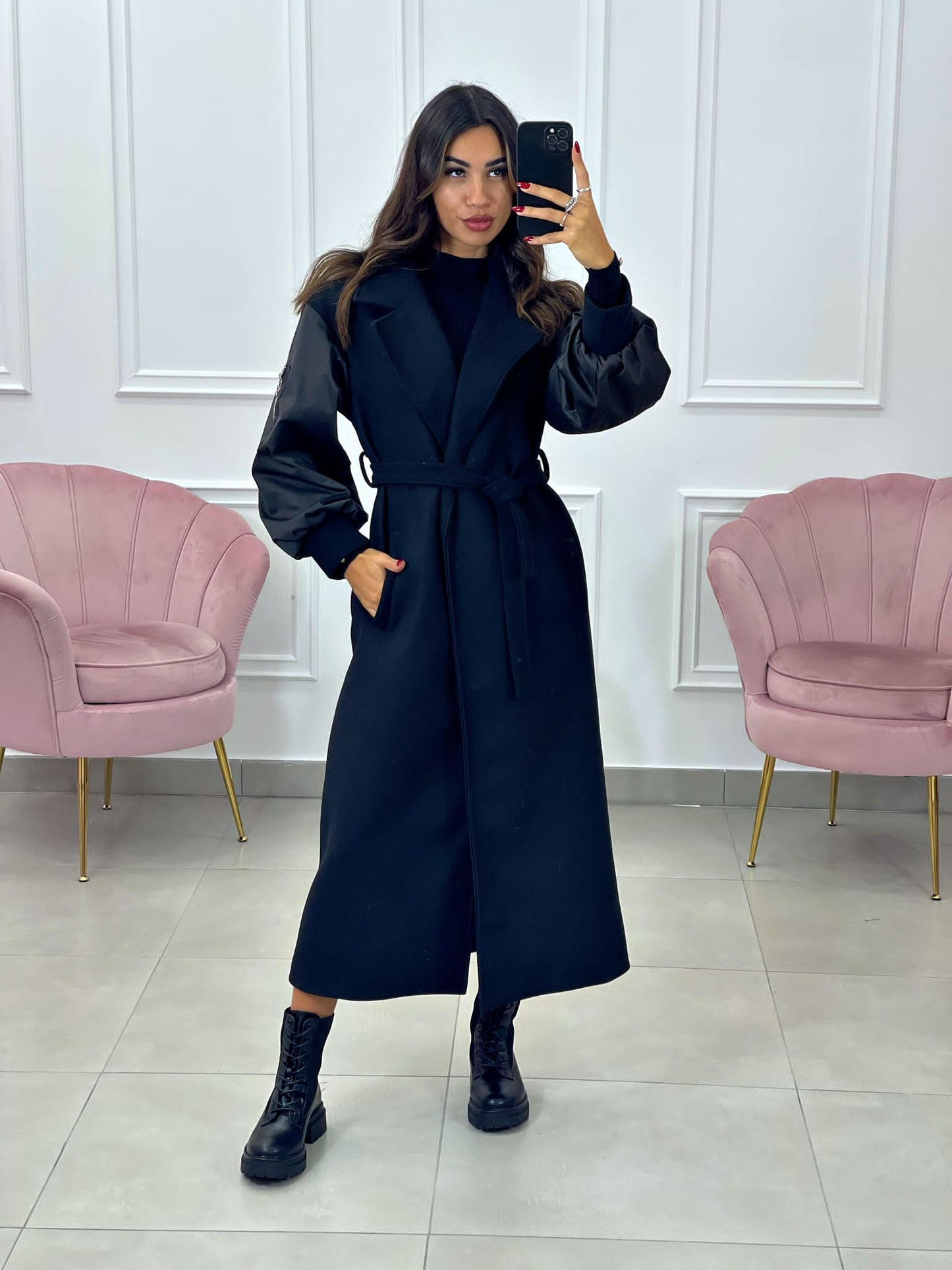 CAPPOTTO IN PANNO CON MANICA BOMBER