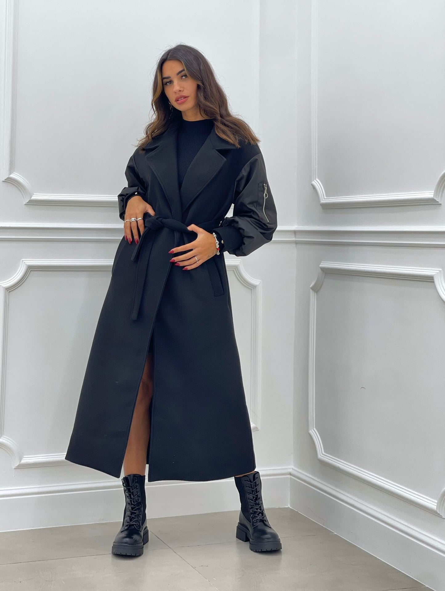 CAPPOTTO IN PANNO CON MANICA BOMBER