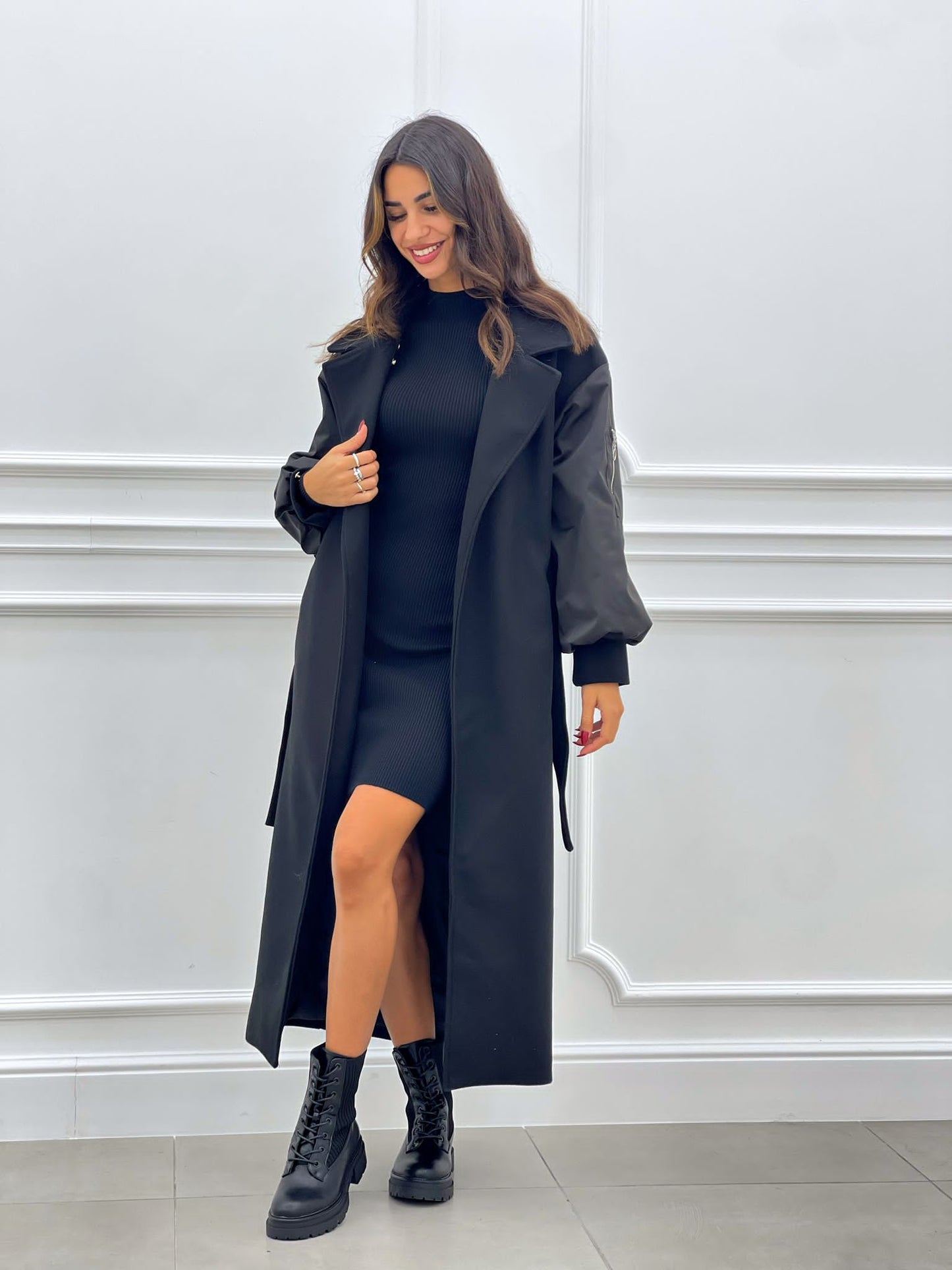 CAPPOTTO IN PANNO CON MANICA BOMBER