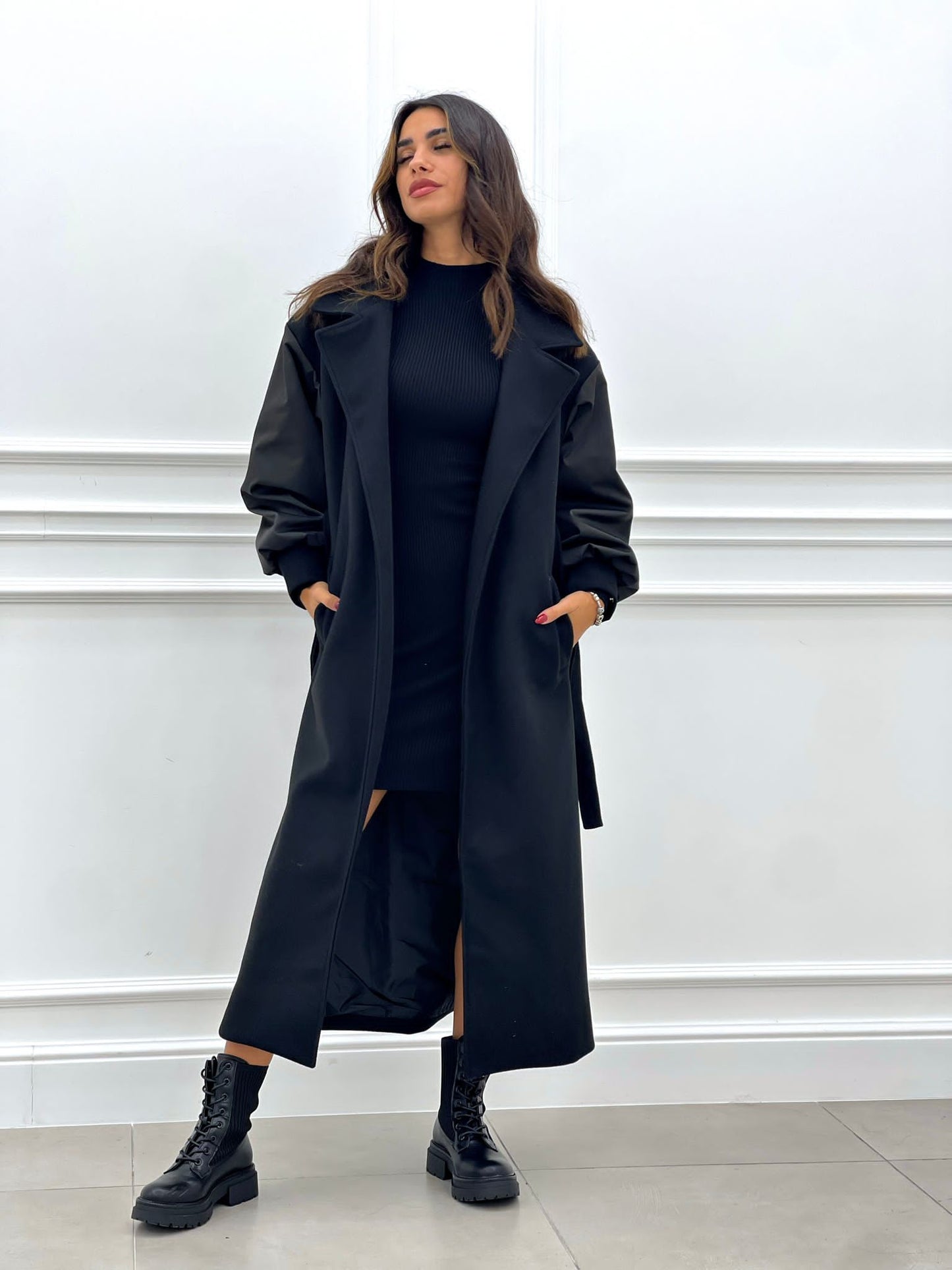 CAPPOTTO IN PANNO CON MANICA BOMBER