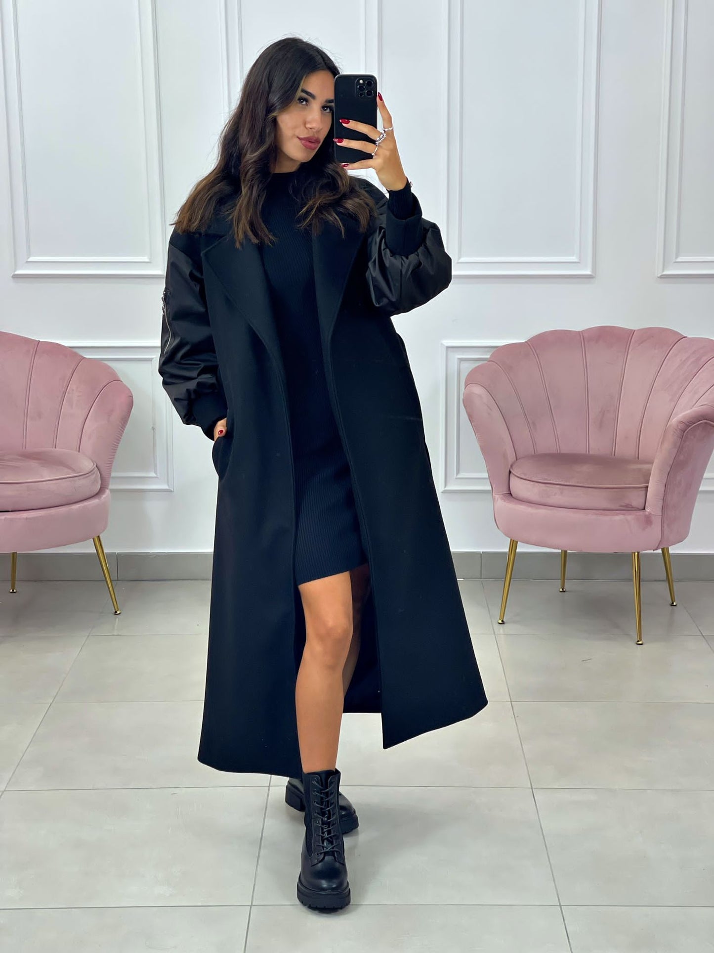 CAPPOTTO IN PANNO CON MANICA BOMBER