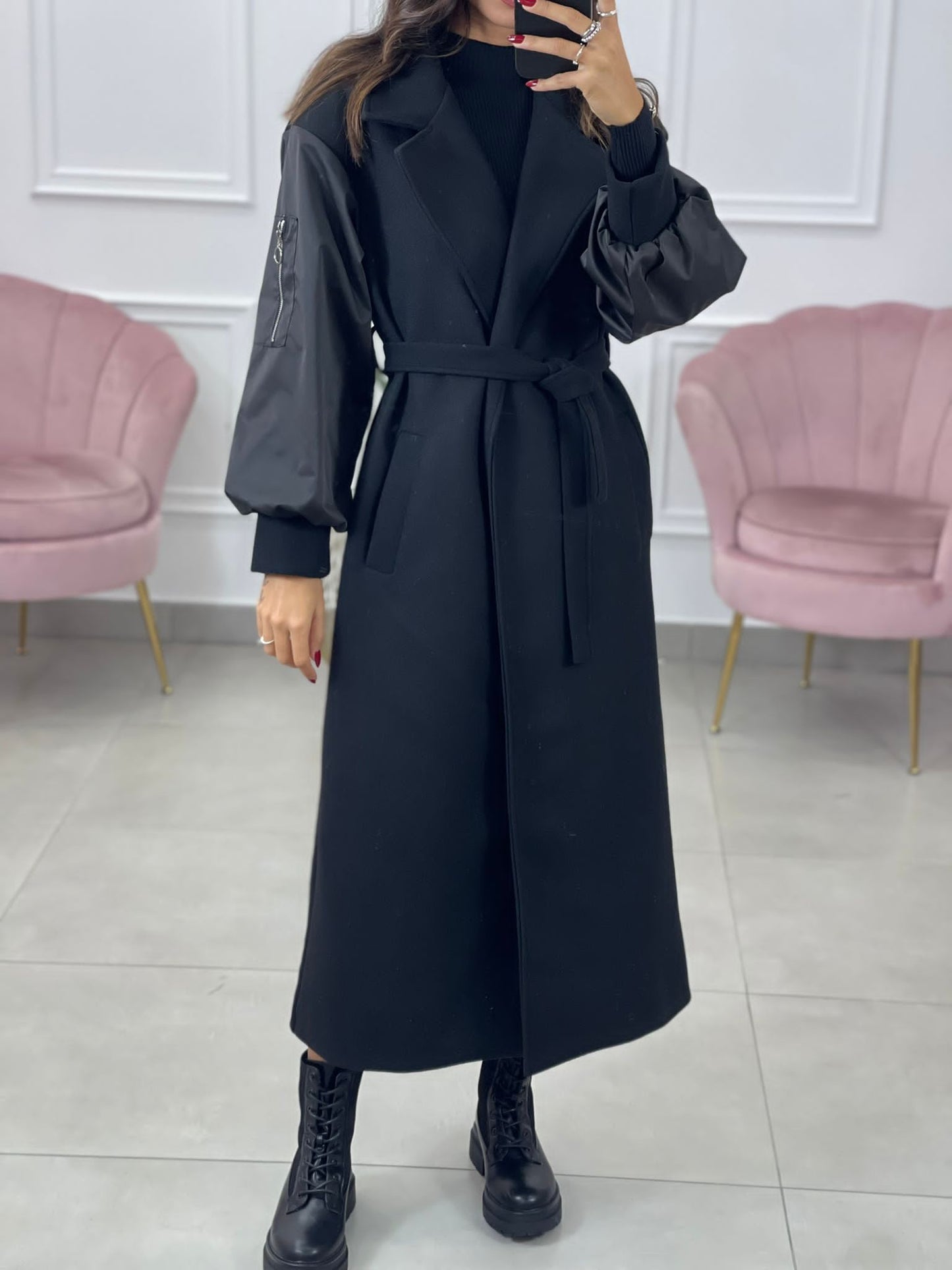 CAPPOTTO IN PANNO CON MANICA BOMBER