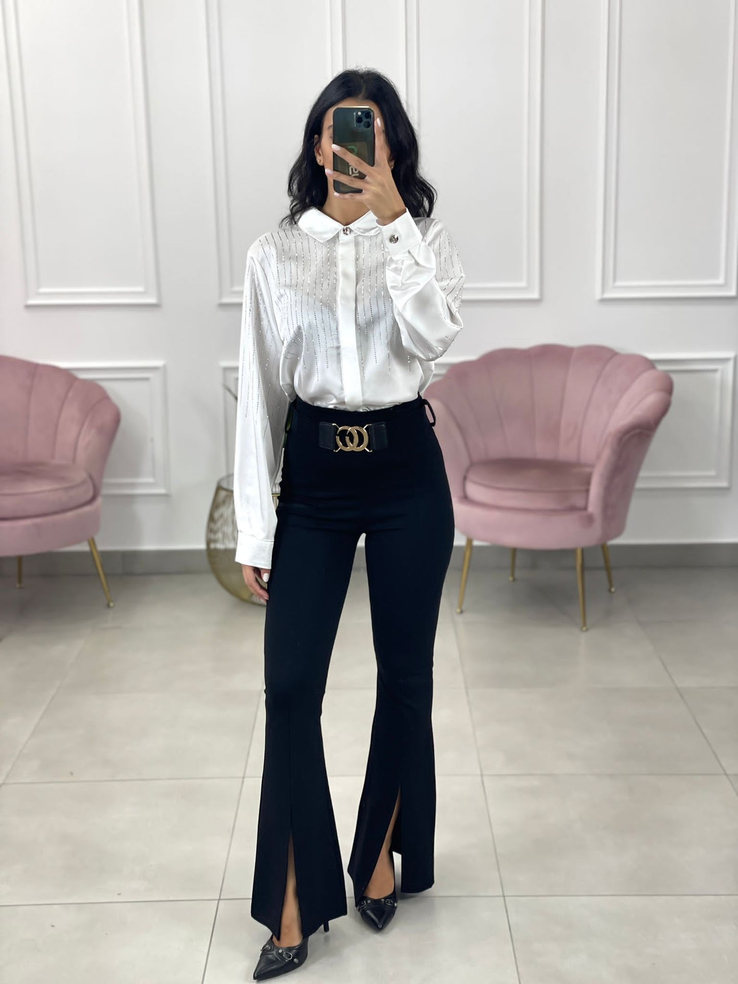 CAMICIA RASO CON STRASS