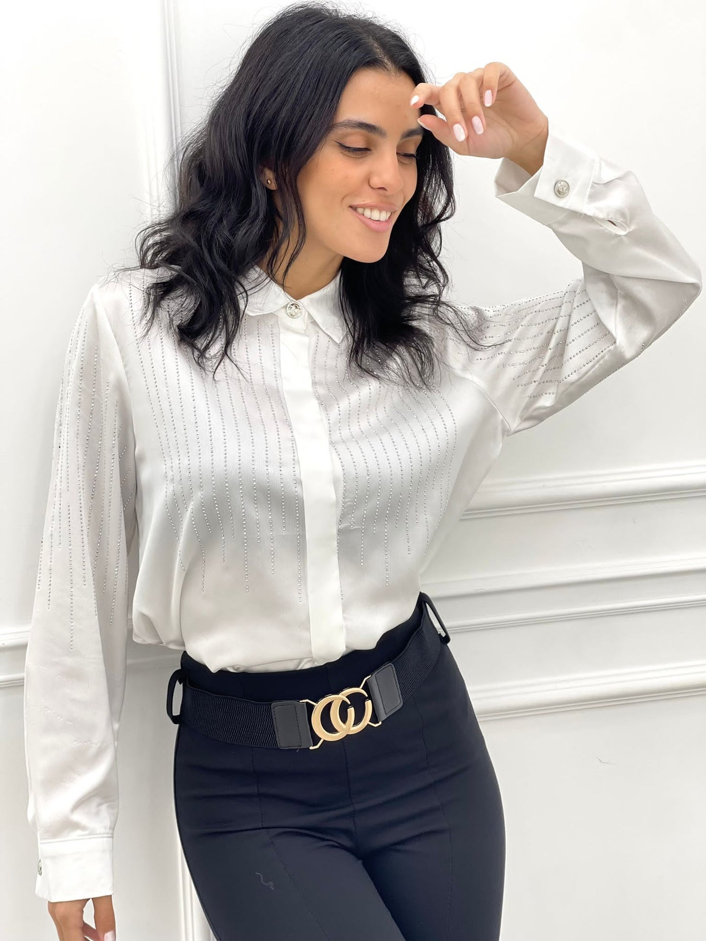 CAMICIA RASO CON STRASS