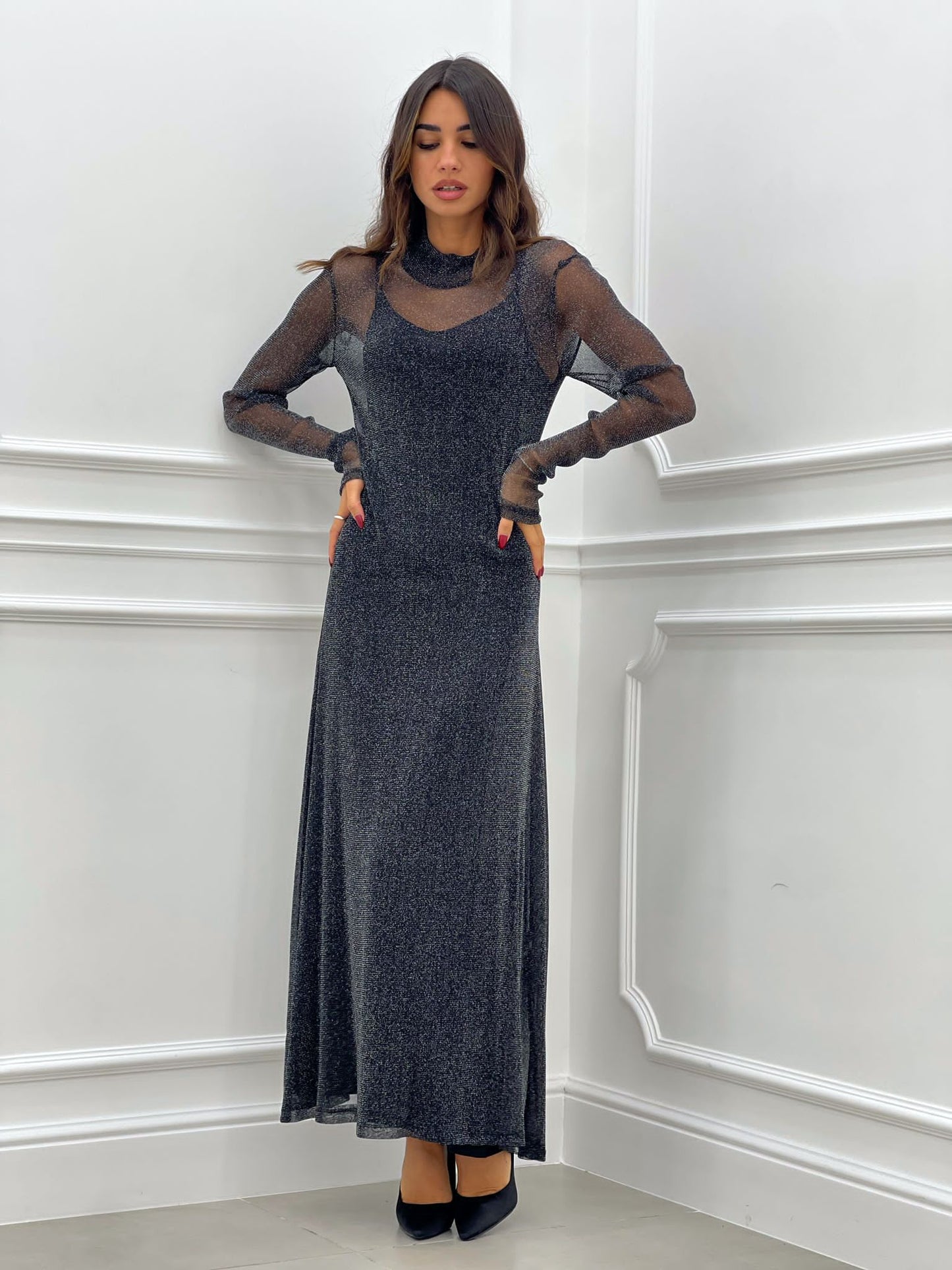 VESTITO LUNGO LUREX