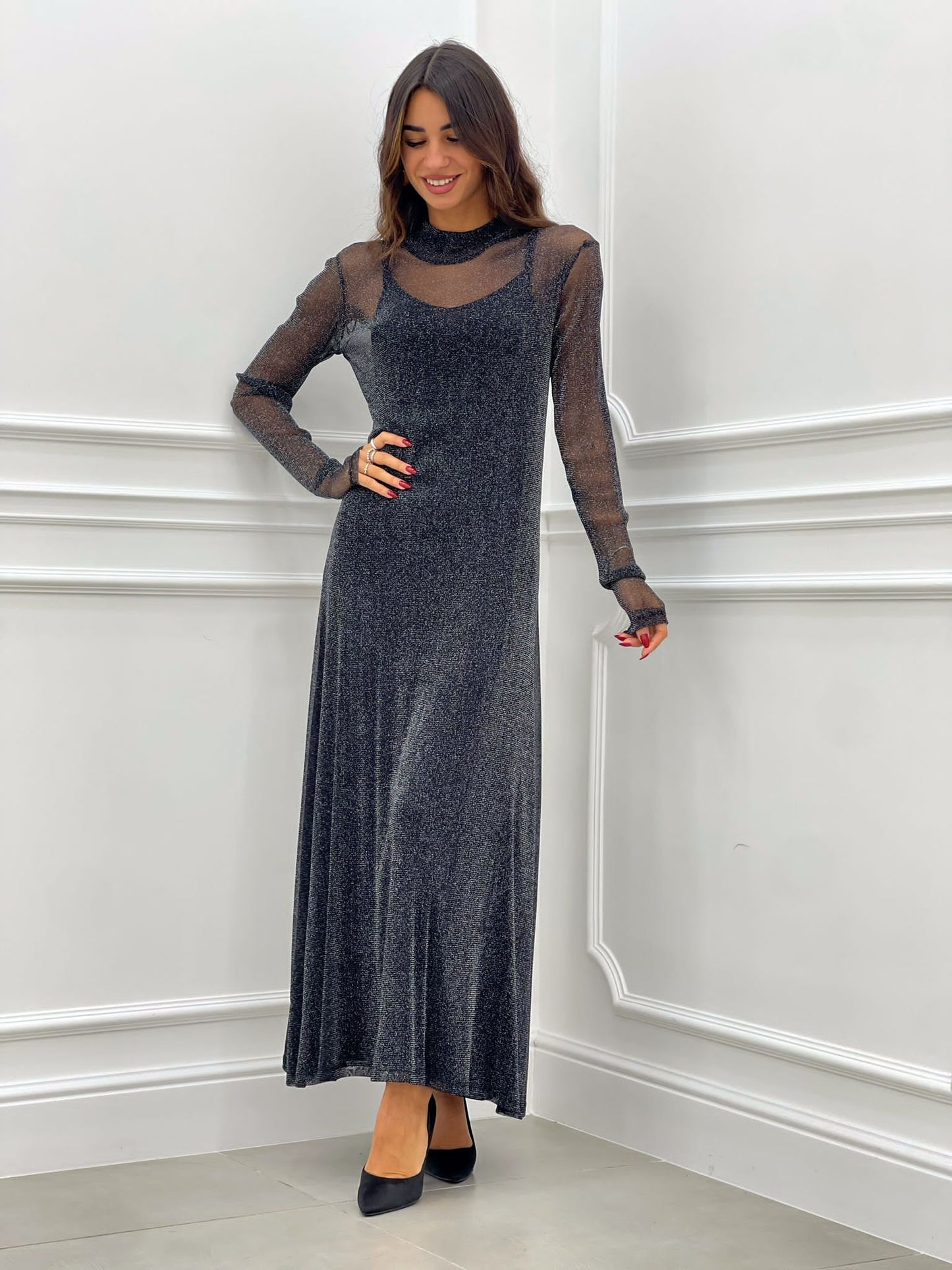 VESTITO LUNGO LUREX