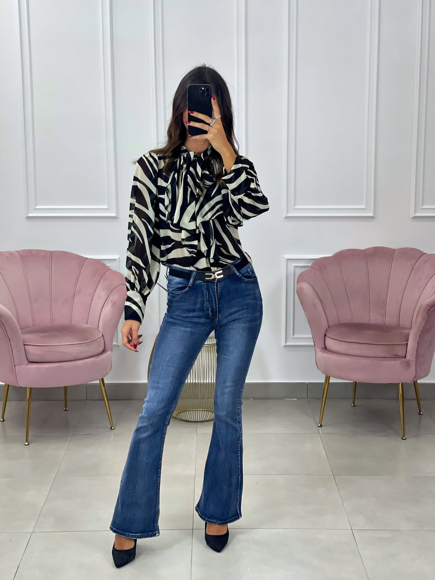 CAMICIA GEORGETTE CON ROUCHE