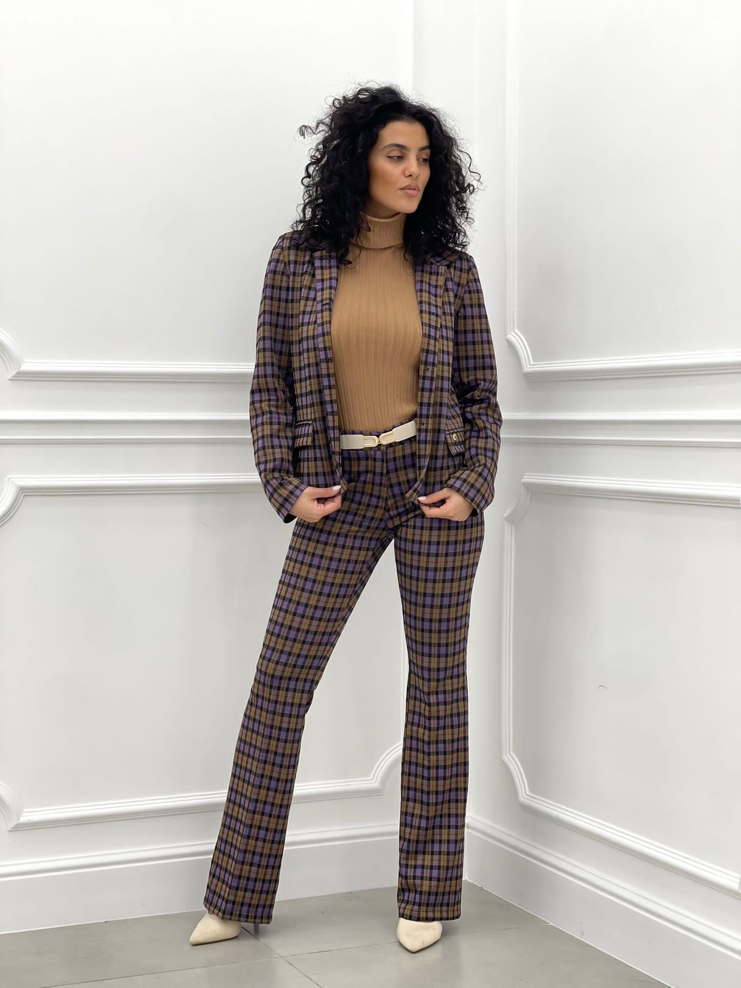 PANTALONE ZAMPA QUADRI TOP QUALITY