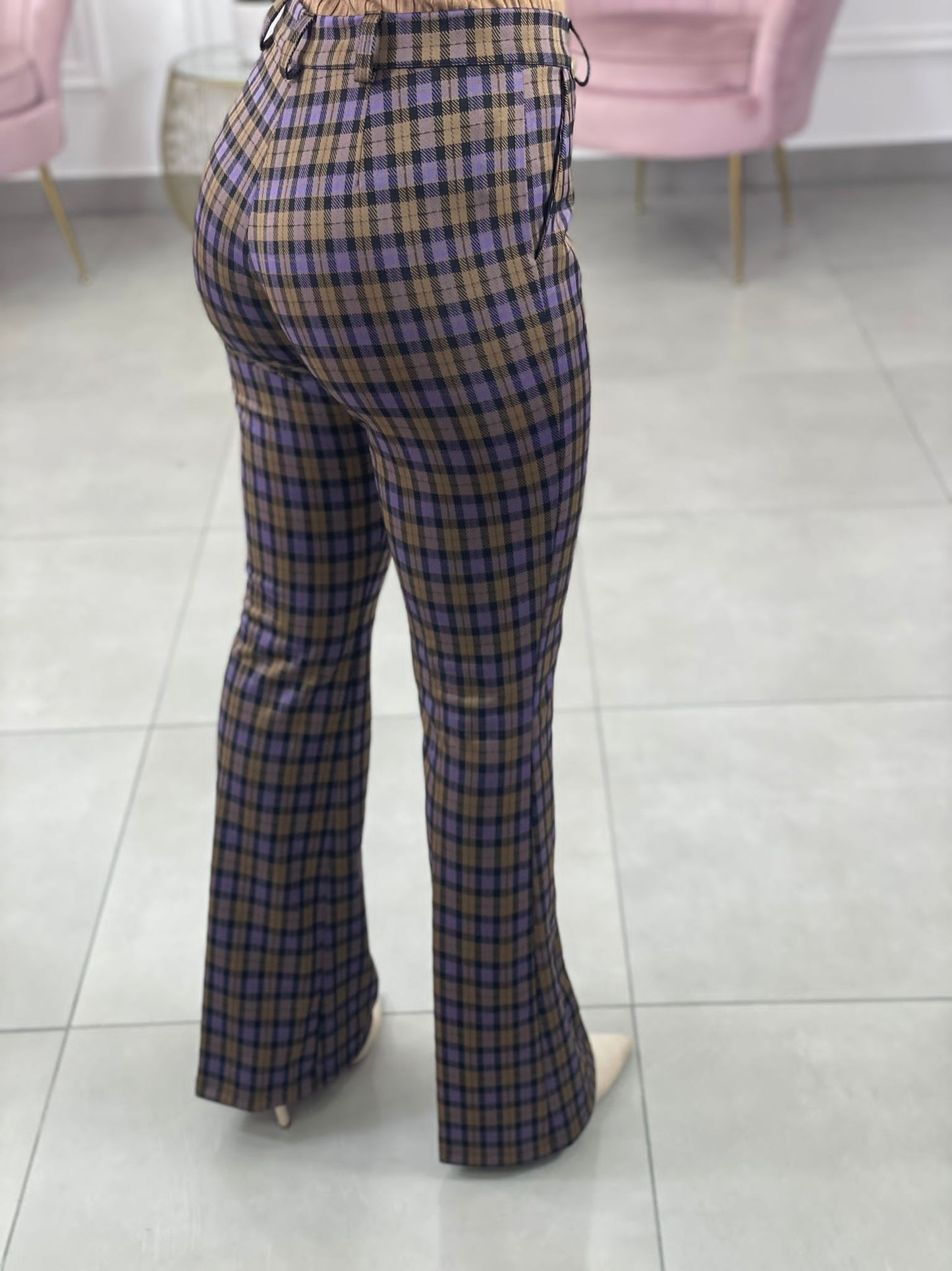 PANTALONE ZAMPA QUADRI TOP QUALITY