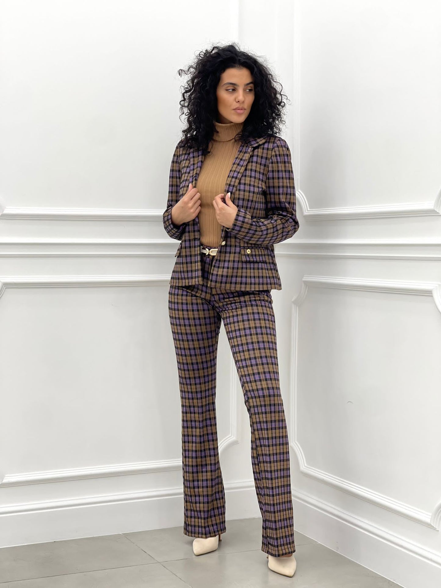PANTALONE ZAMPA QUADRI TOP QUALITY
