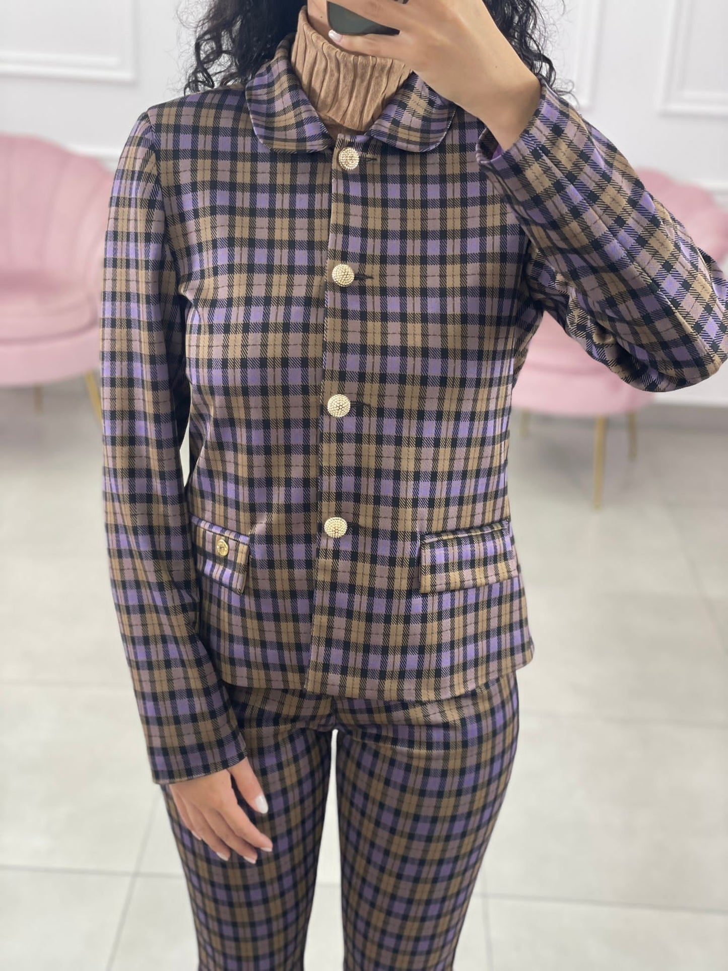 GIACCA QUADRI BOTTONI ORO TOP QUALITY