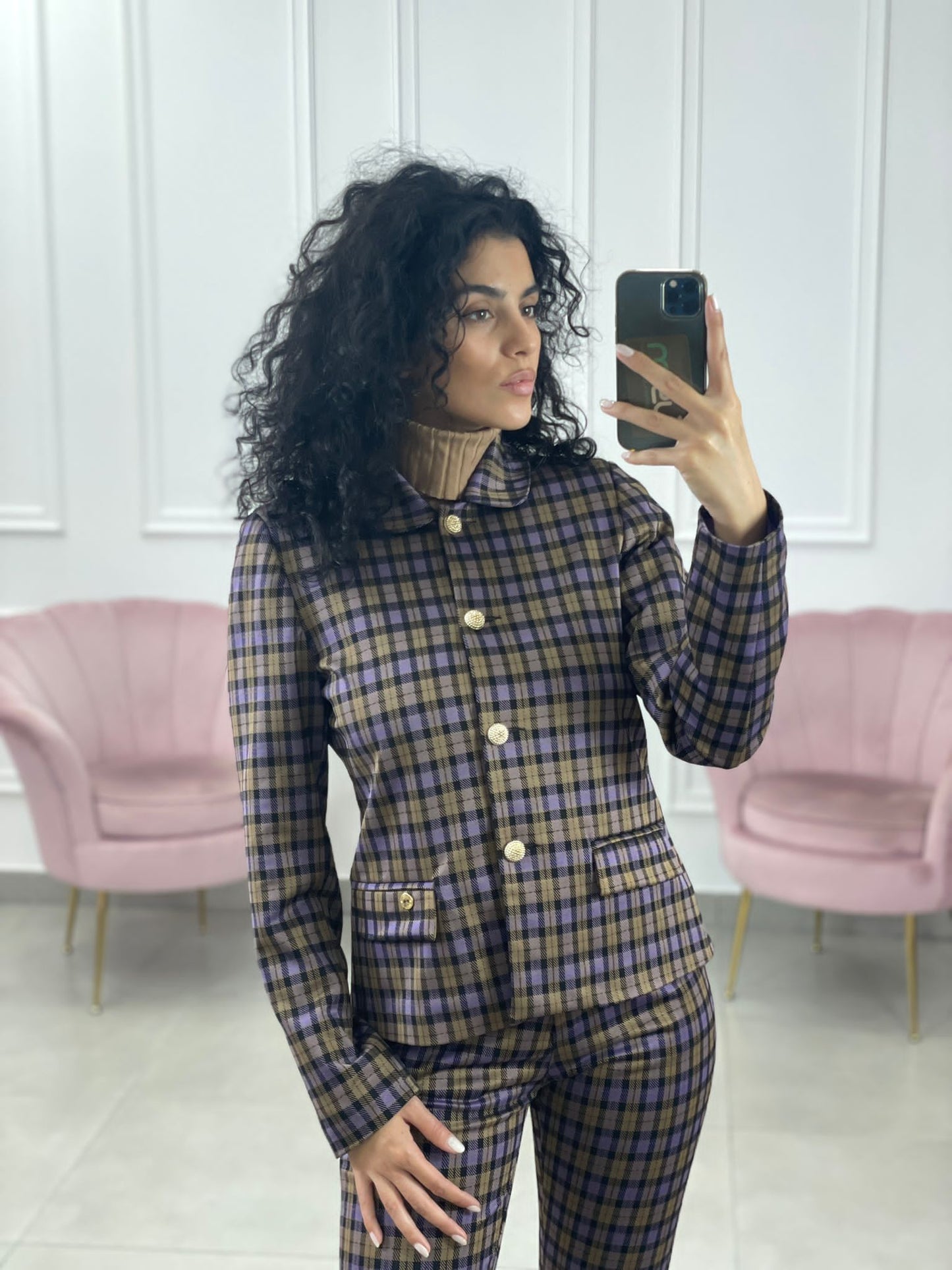 GIACCA QUADRI BOTTONI ORO TOP QUALITY