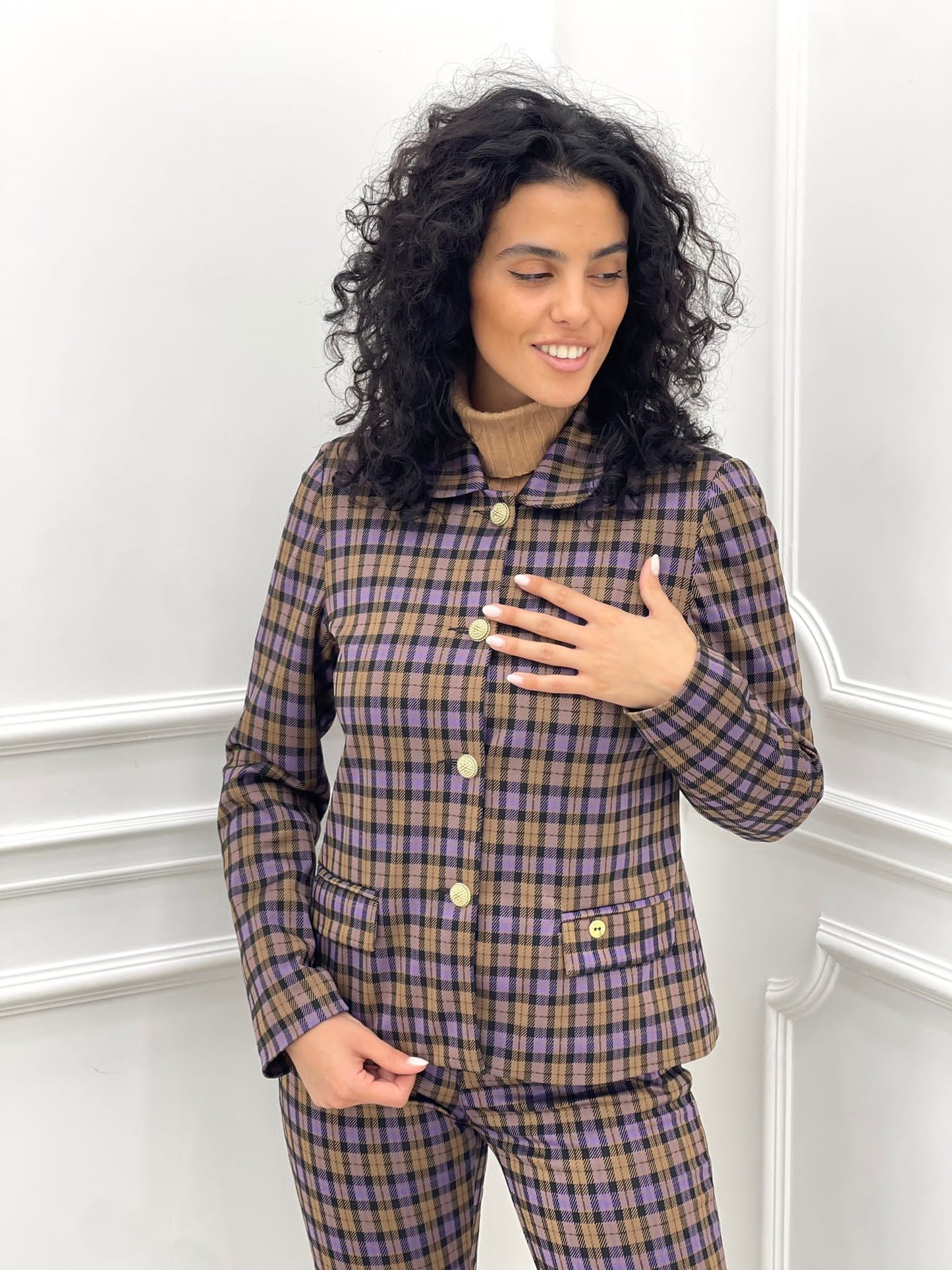 GIACCA QUADRI BOTTONI ORO TOP QUALITY