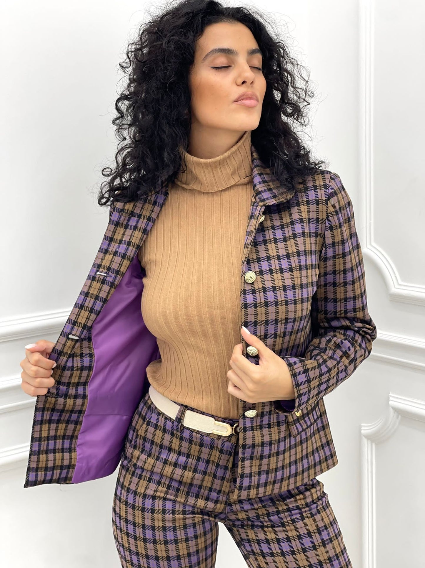 GIACCA QUADRI BOTTONI ORO TOP QUALITY