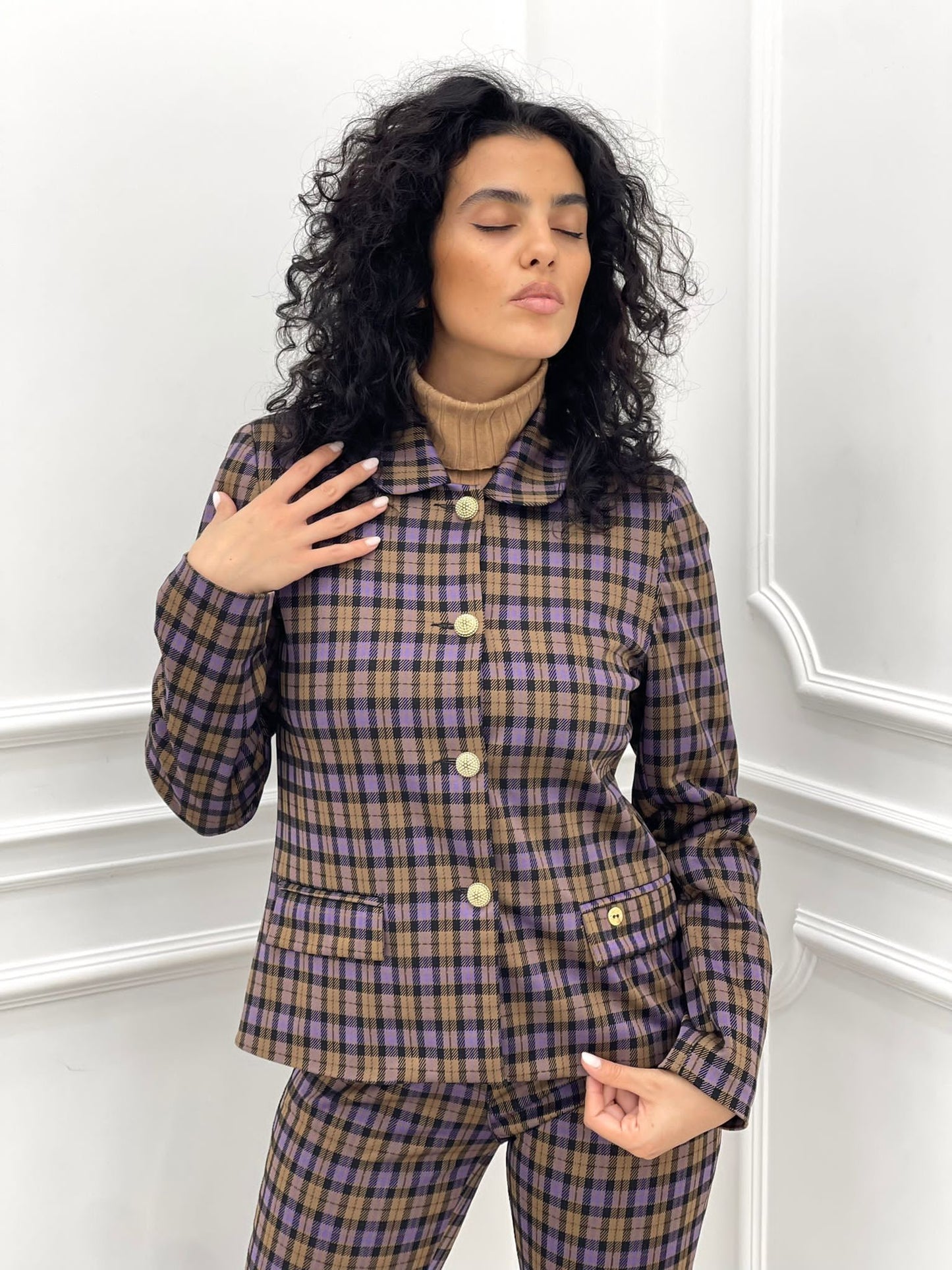 GIACCA QUADRI BOTTONI ORO TOP QUALITY