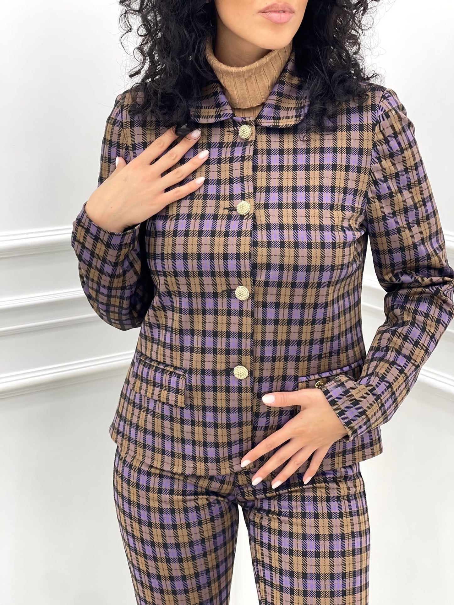GIACCA QUADRI BOTTONI ORO TOP QUALITY
