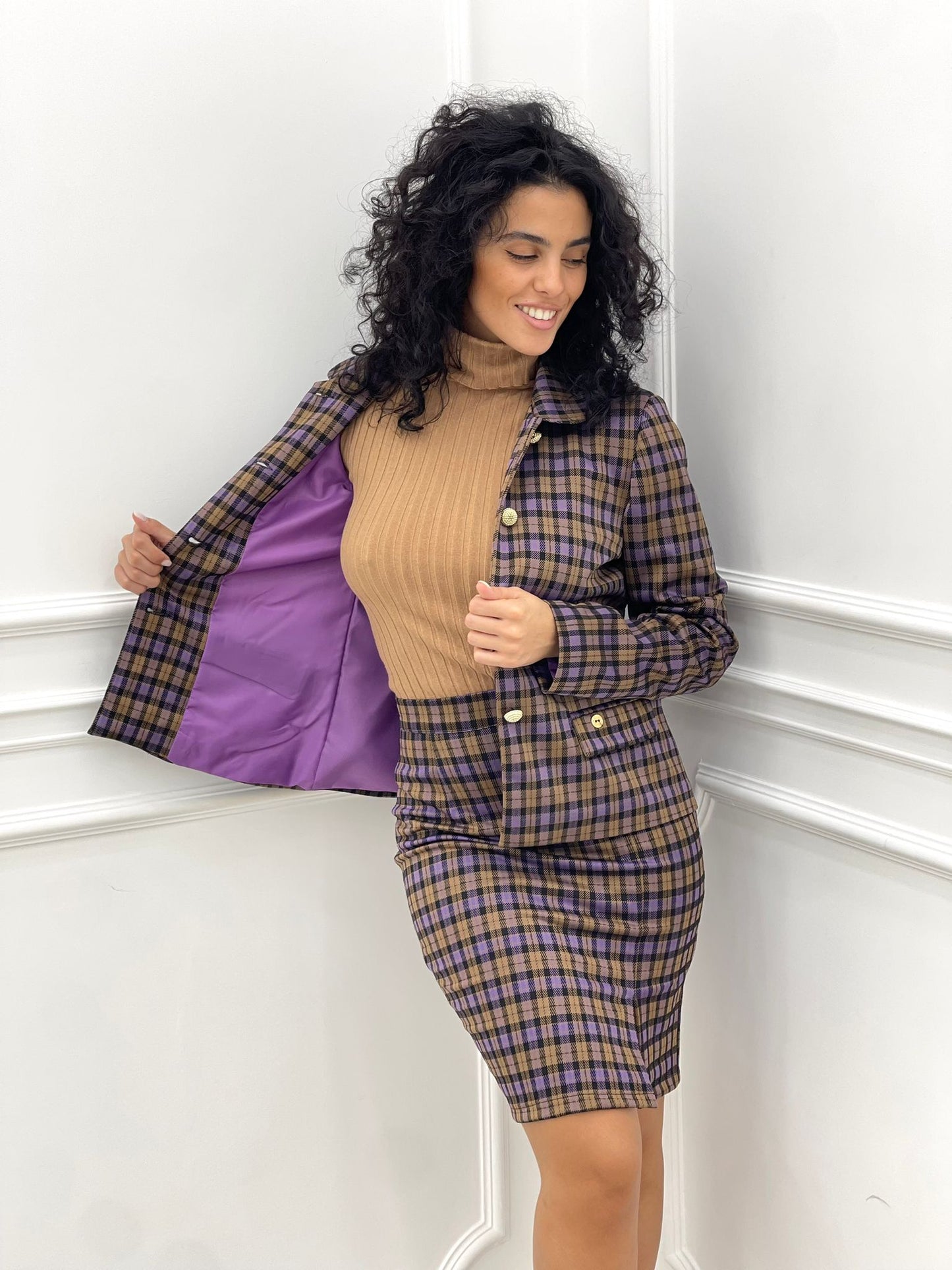 GIACCA QUADRI BOTTONI ORO TOP QUALITY