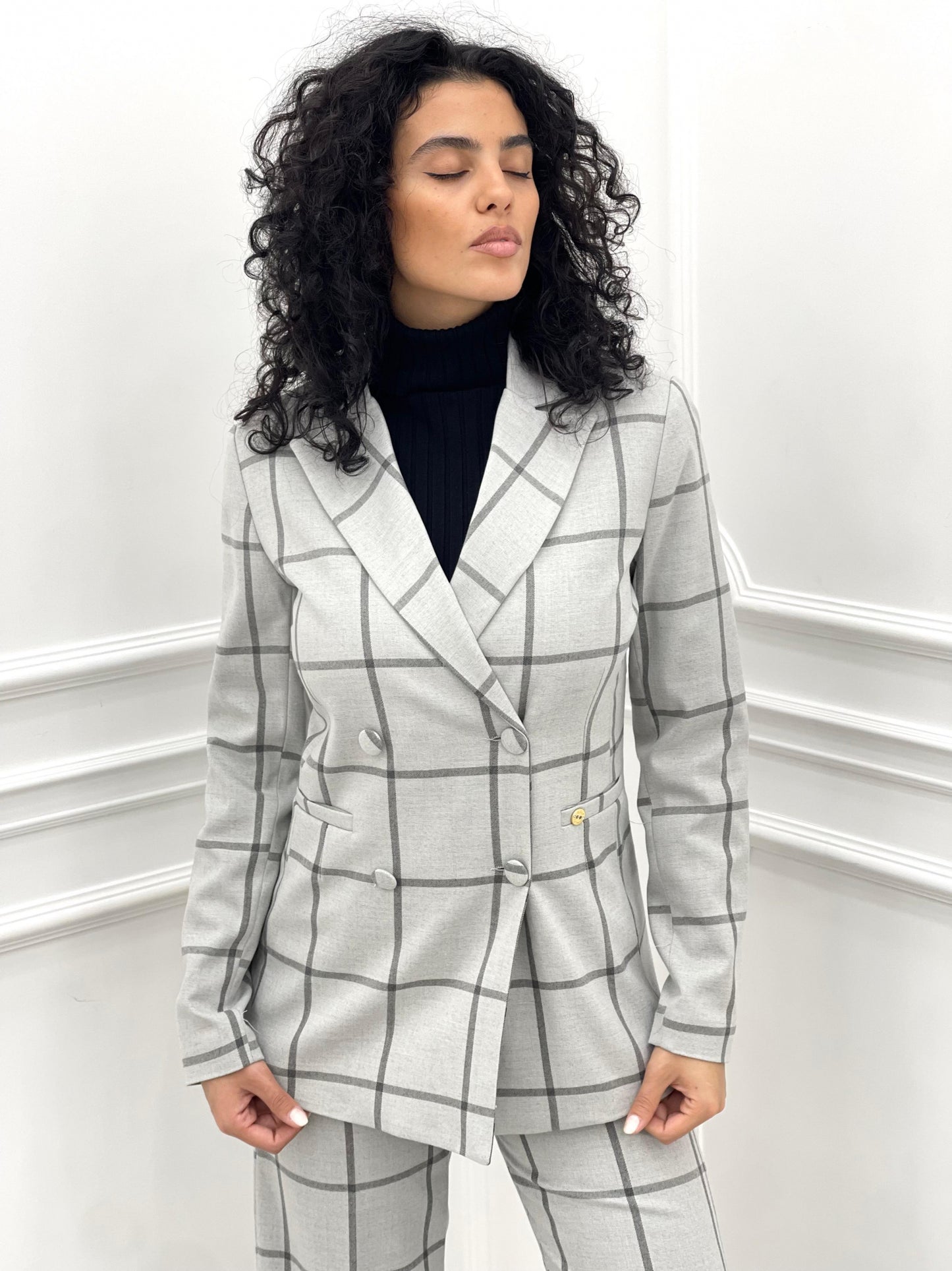 GIACCA QUADRI DOPPIO PETTO TOP QUALITY