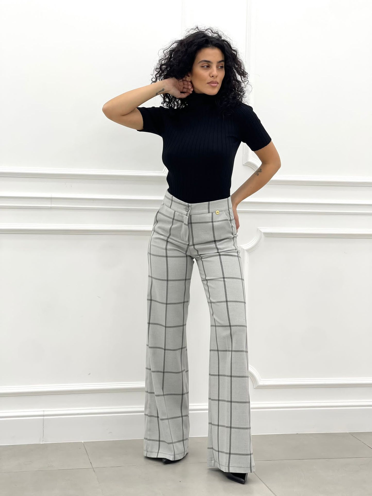 PANTALONE QUADRI PALAZZO TOP QUALITY